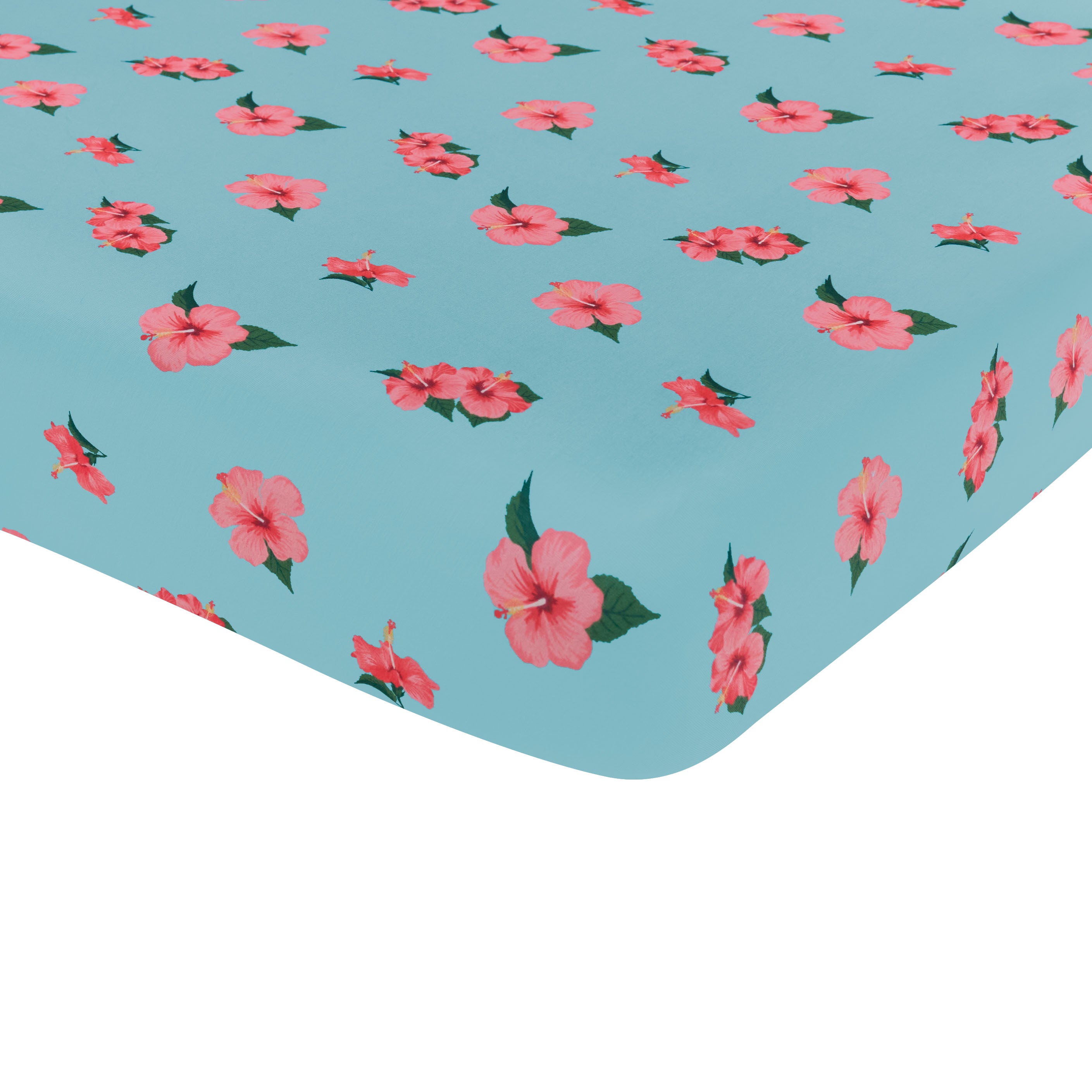 Floral Crib Sheet in Hibiscus