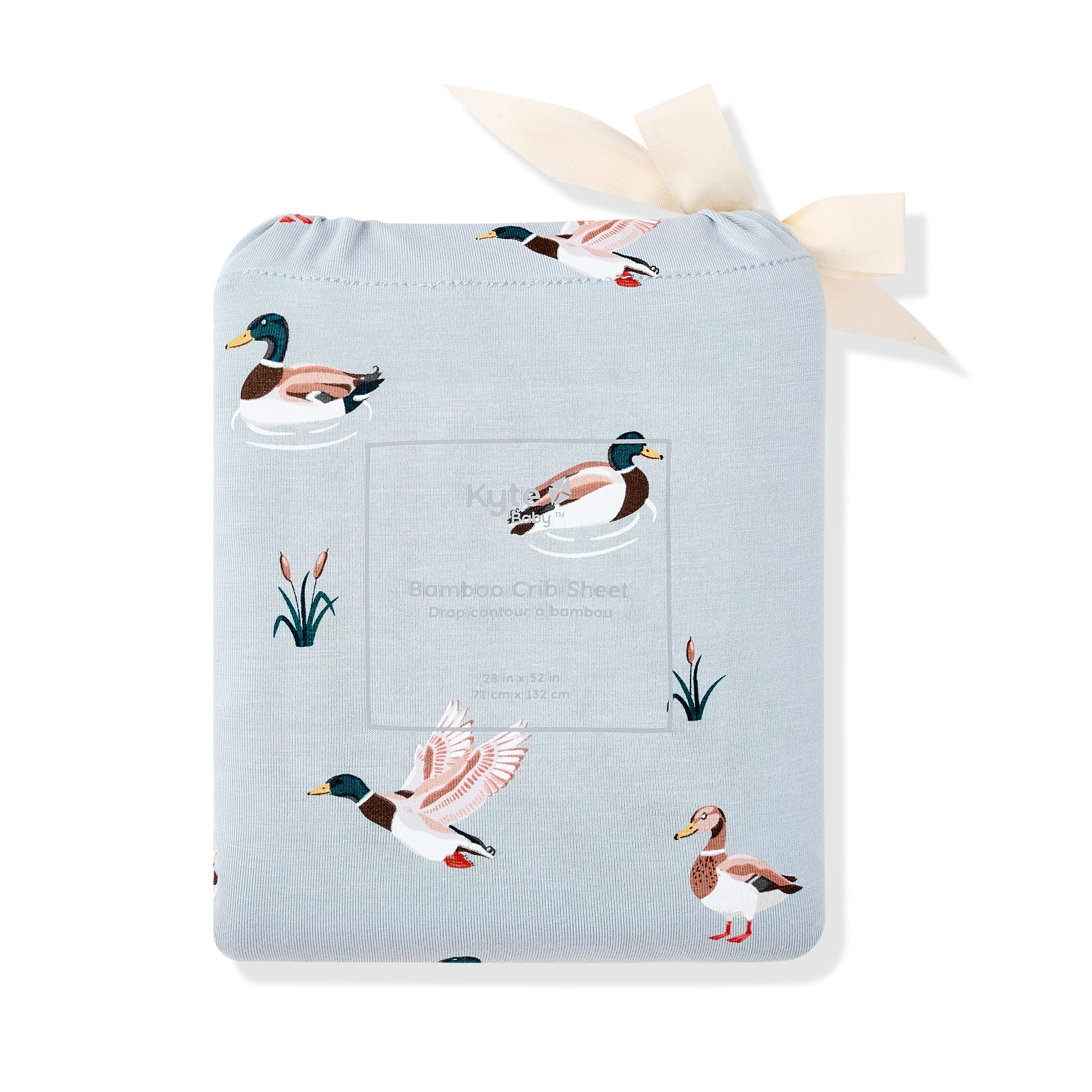 Crib Sheet in Mallard Duck shown in its packaging