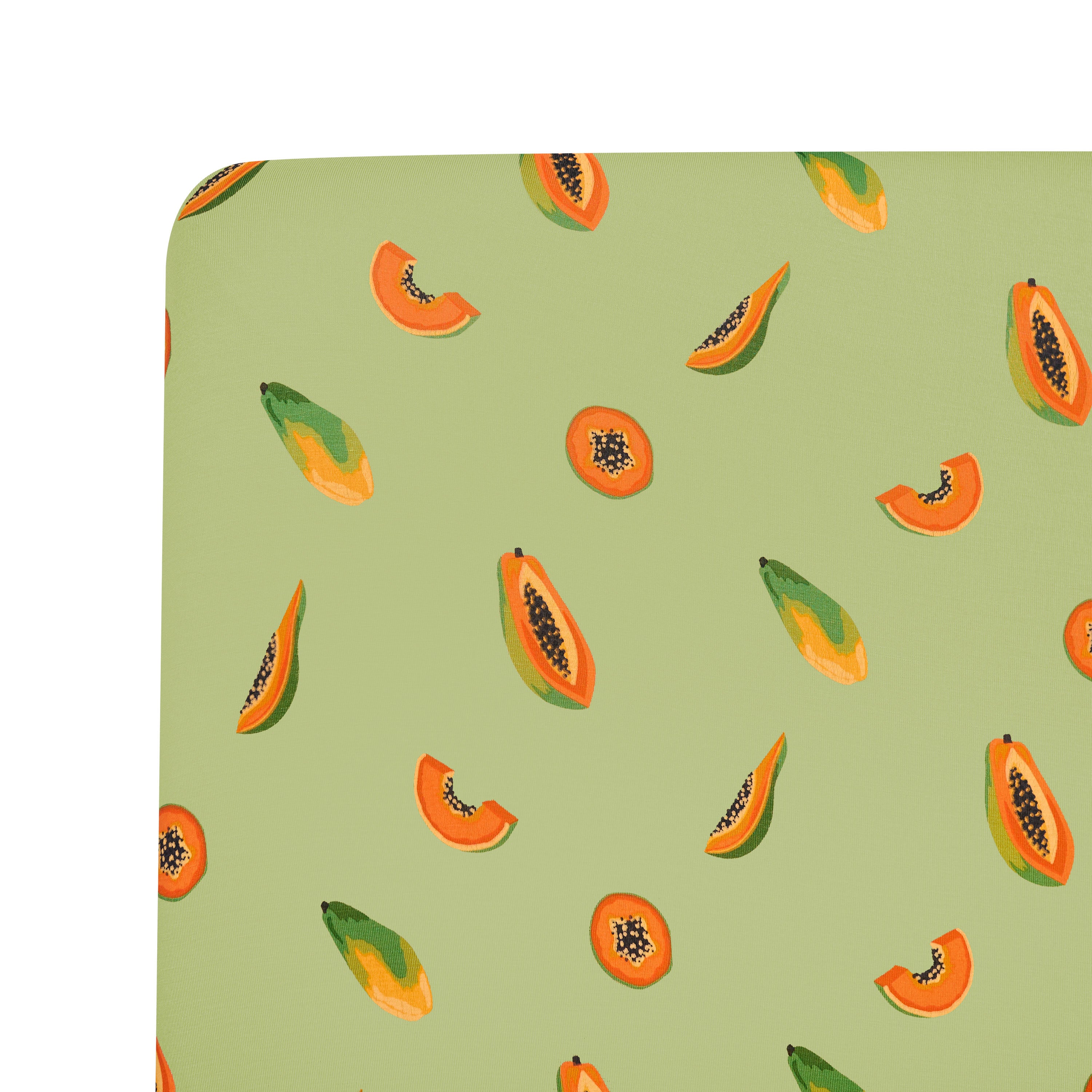 Crib Sheet in Papaya close up