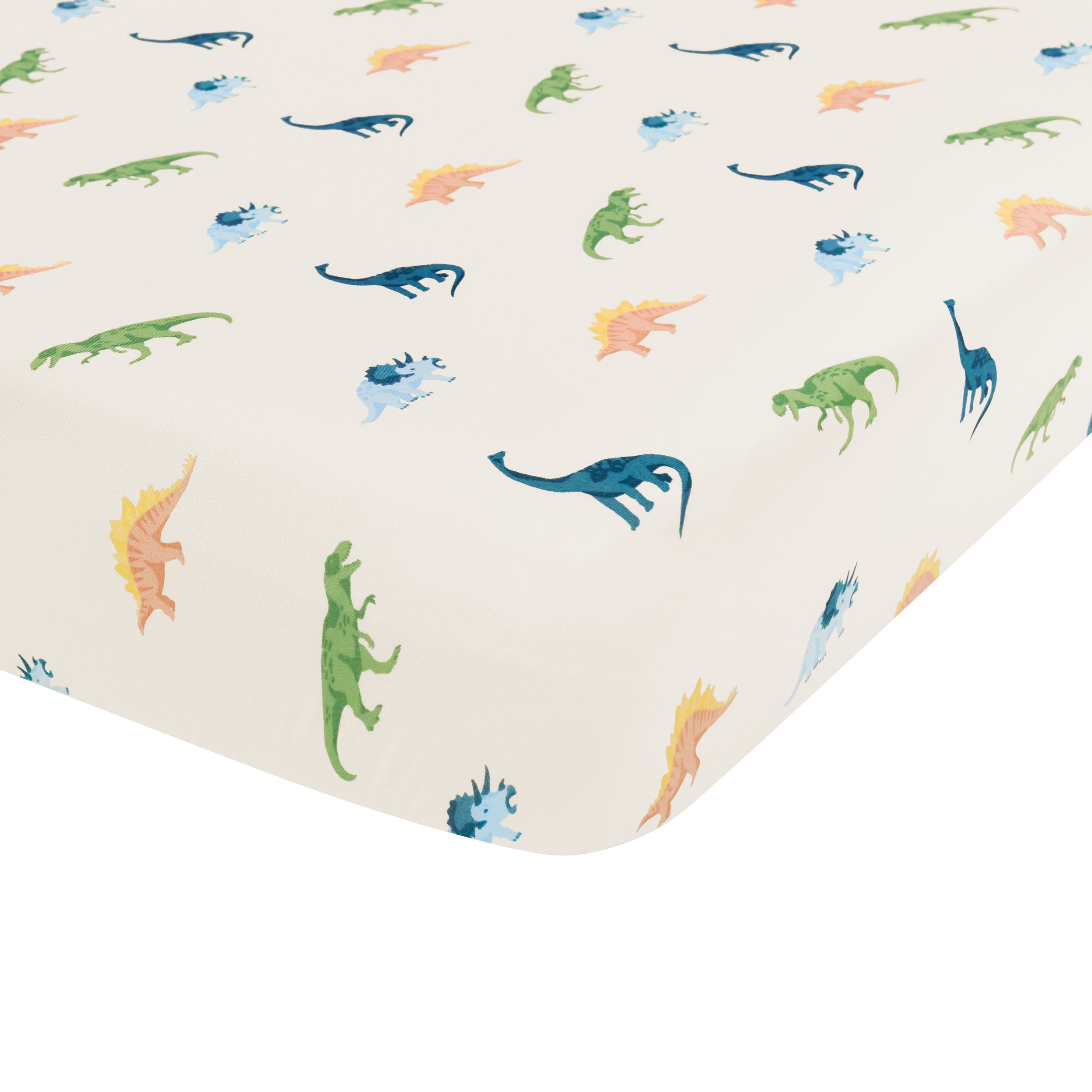 Ecru Roar Dinosaur Crib Sheet