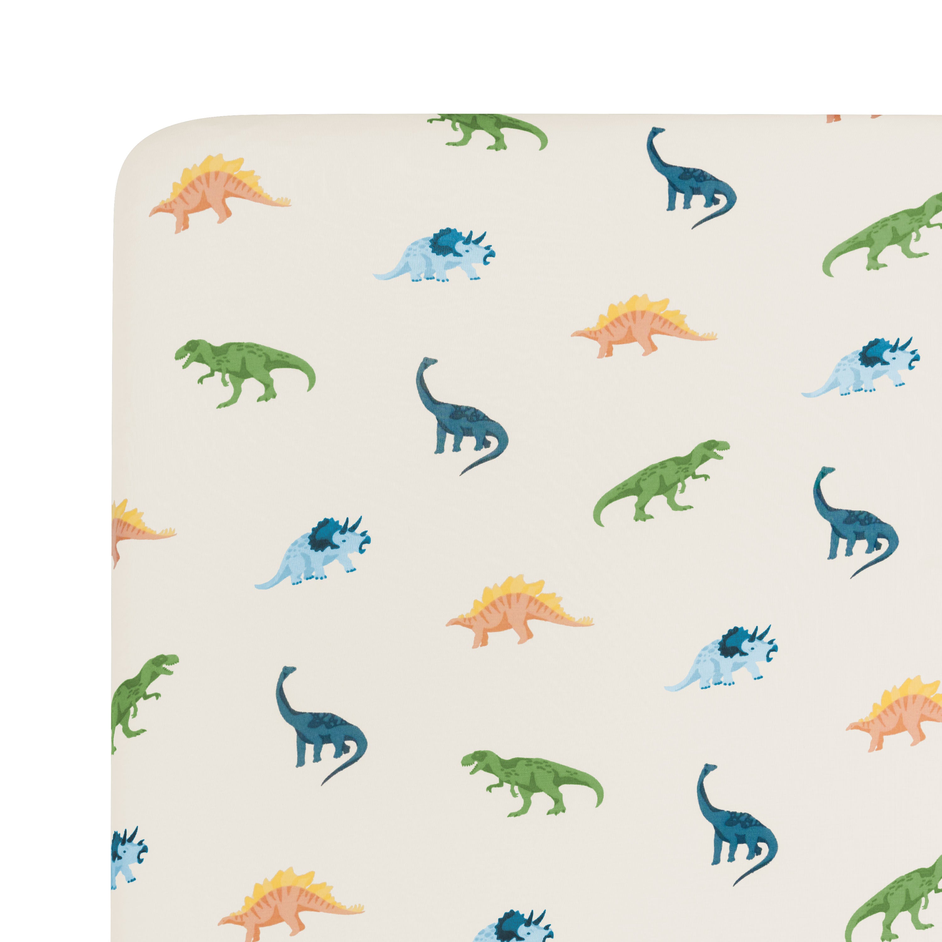 Crib Sheet in Ecru Roar for Dinosaur nursery