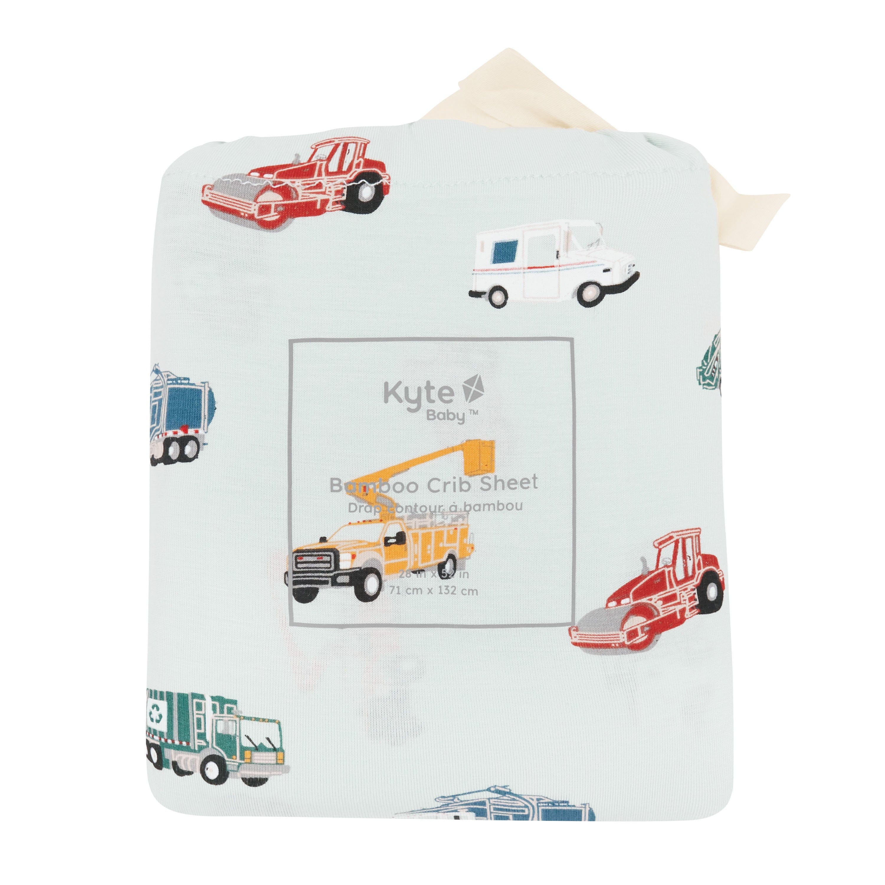 Crib Sheet in City Vehicles shown in its packaging