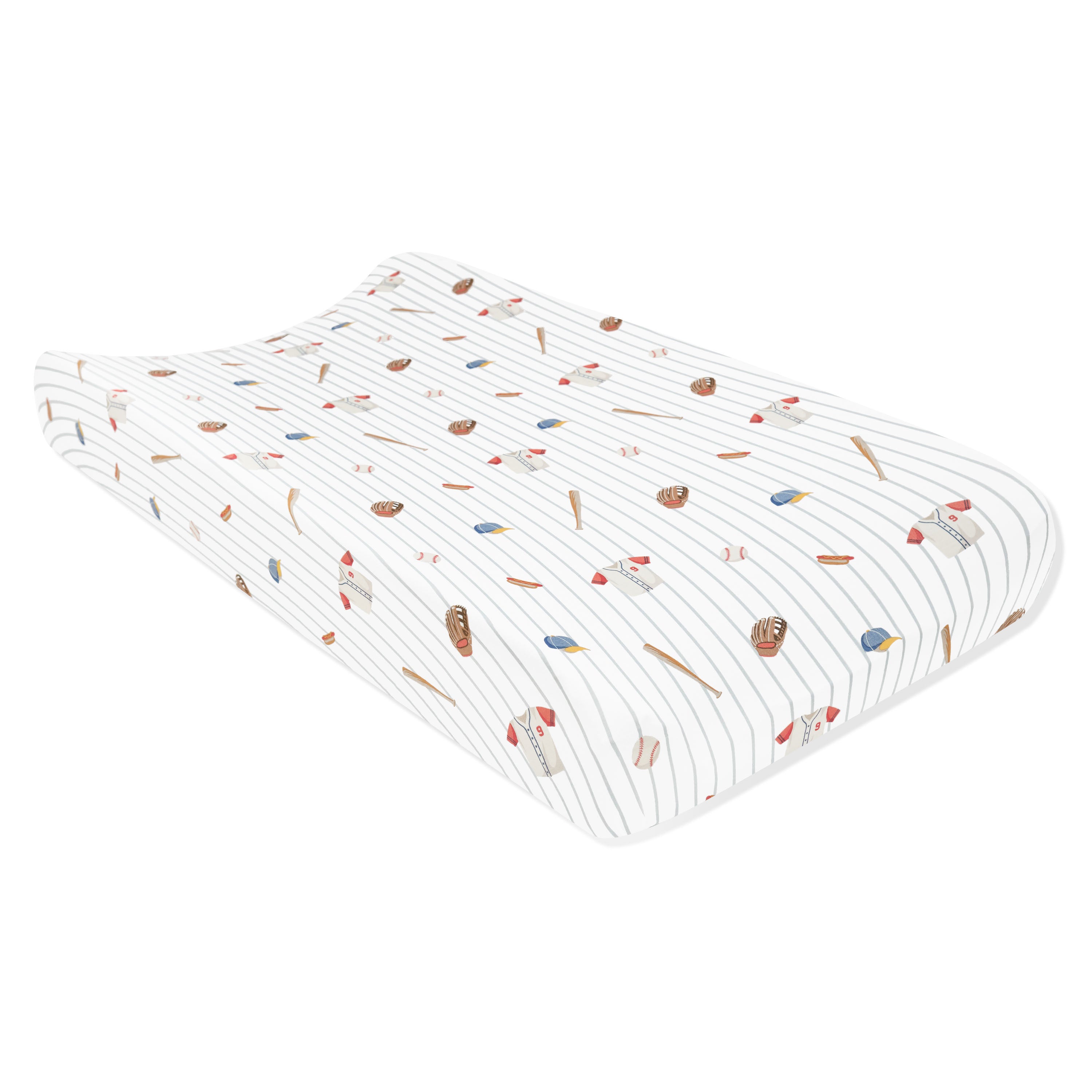 Change Pad Cover in Home Run shown on a change pad mattress