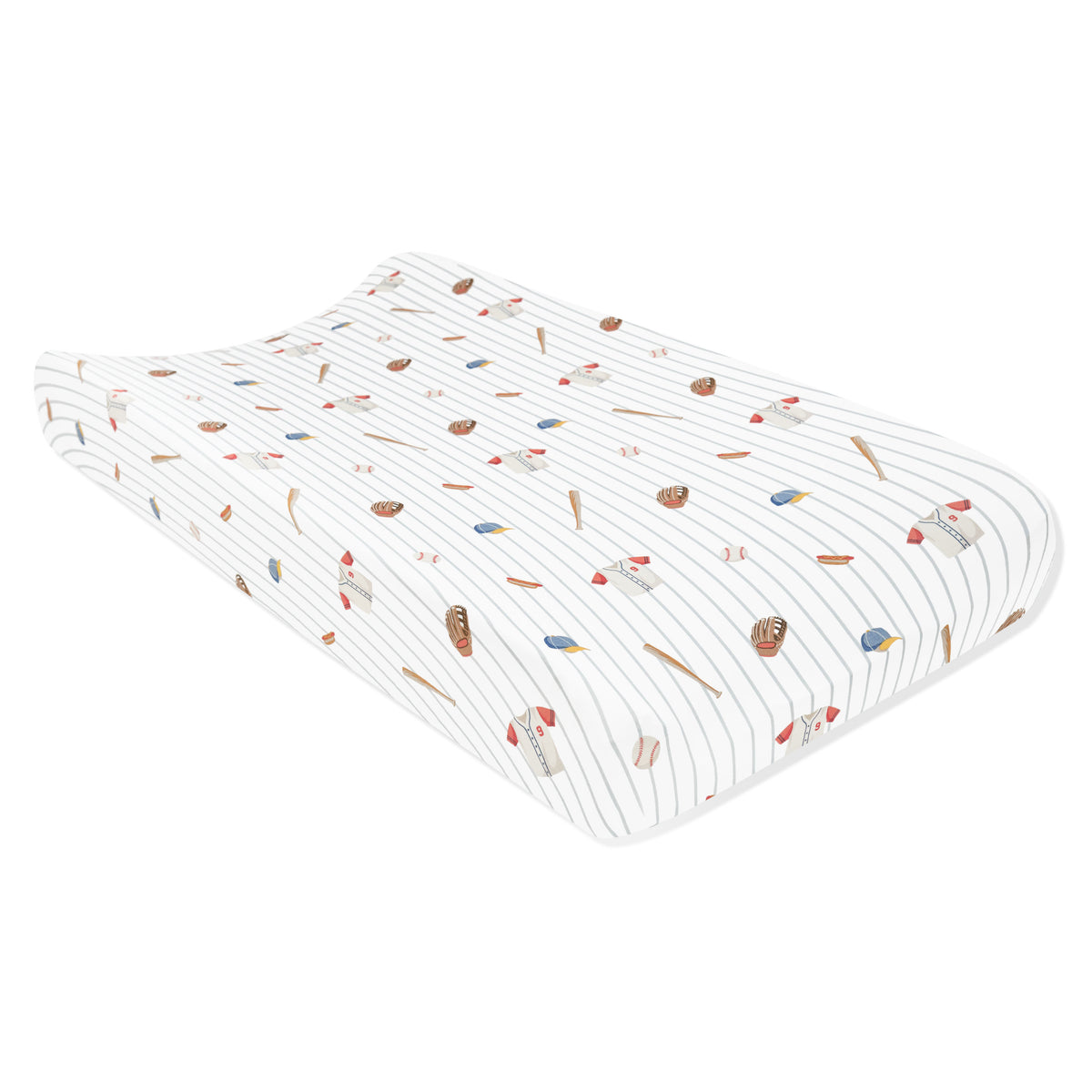 Change Pad Cover in Home Run shown on a change pad mattress