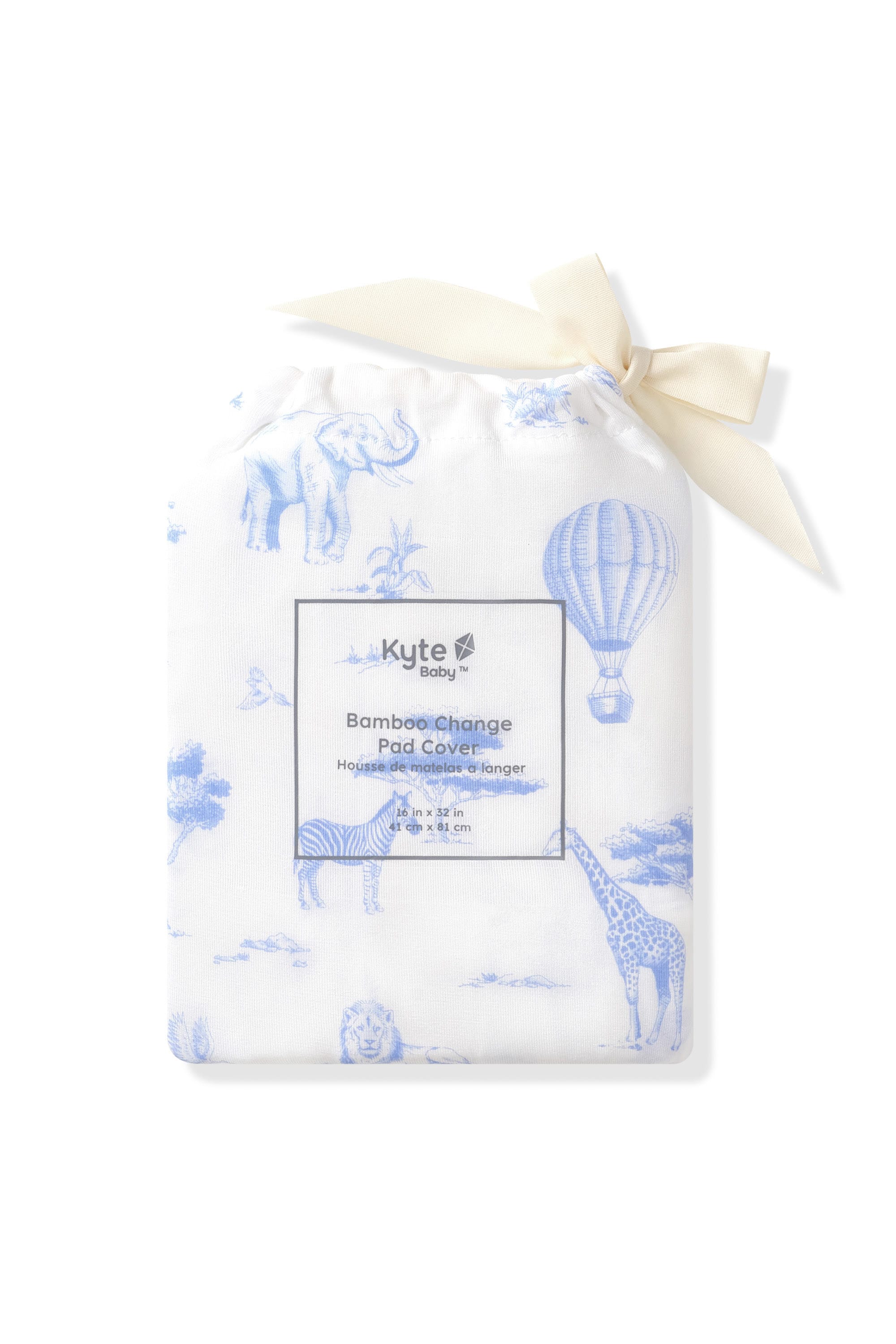 Change Pad Cover in Toile Safari shown in its packaging