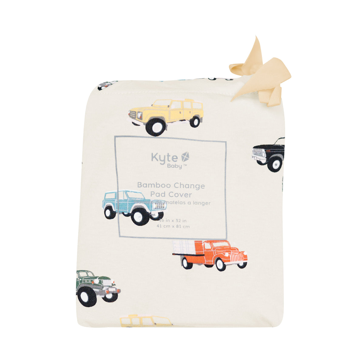 Bamboo Changing Pad Cover in Vintage Truck in Bag