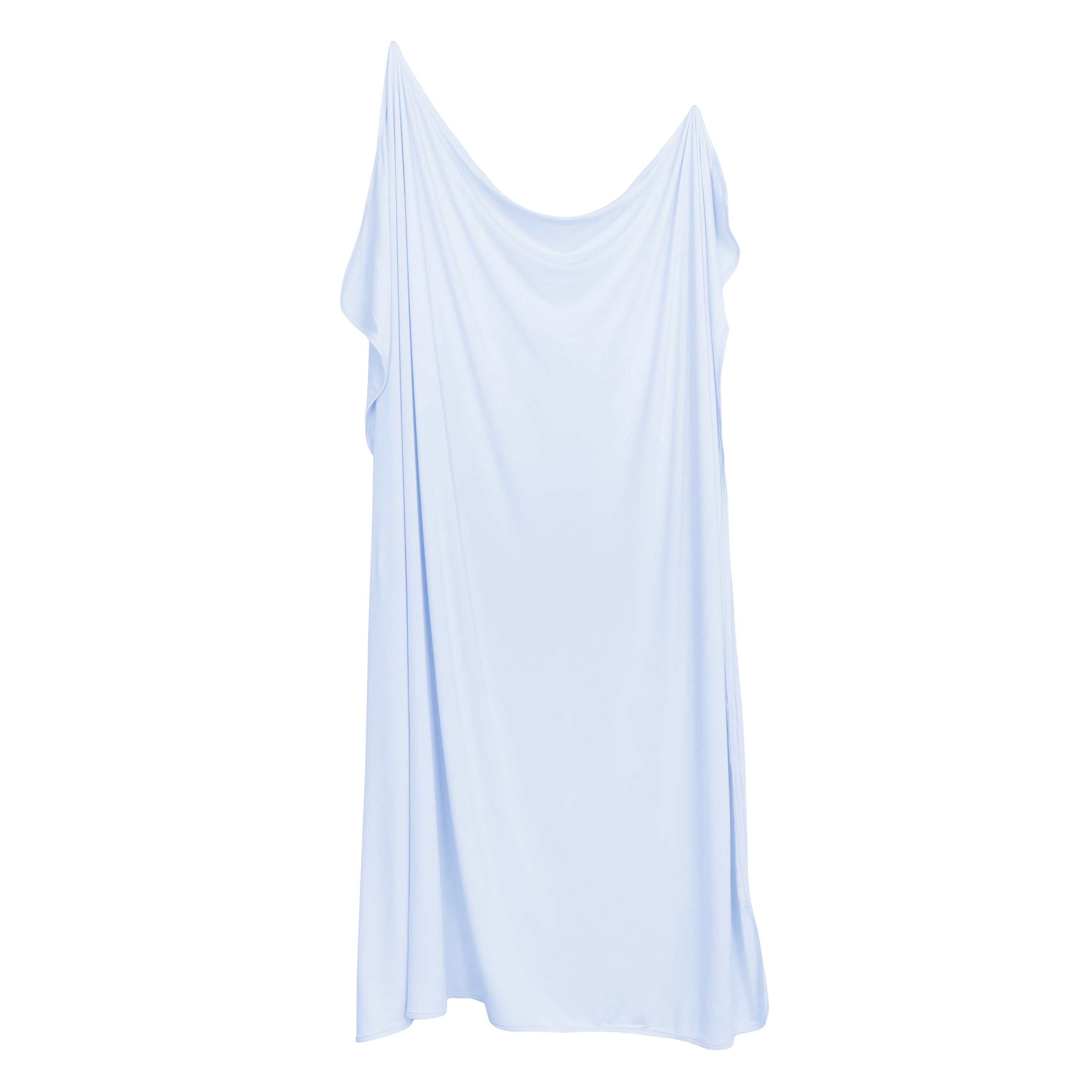 Swaddle Blanket in Mist shown unswaddled