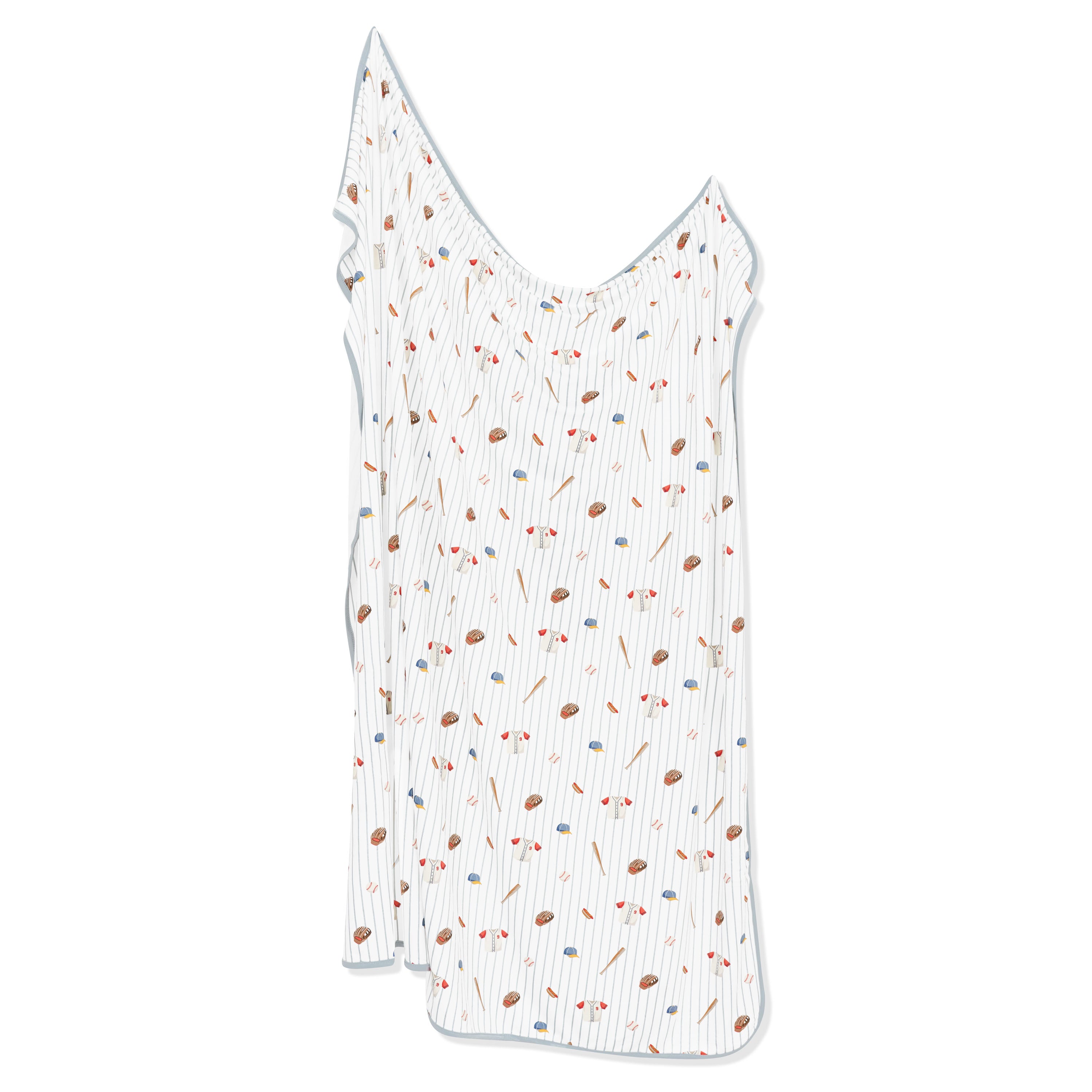 Swaddle Blanket in Home Run shown unswaddled