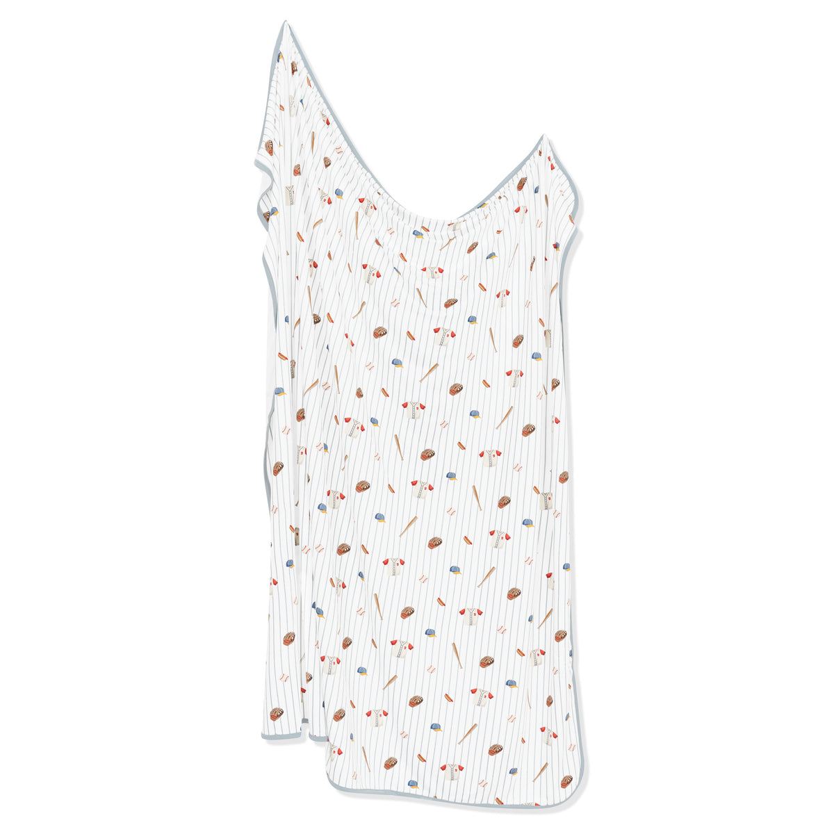 Swaddle Blanket in Home Run shown unswaddled