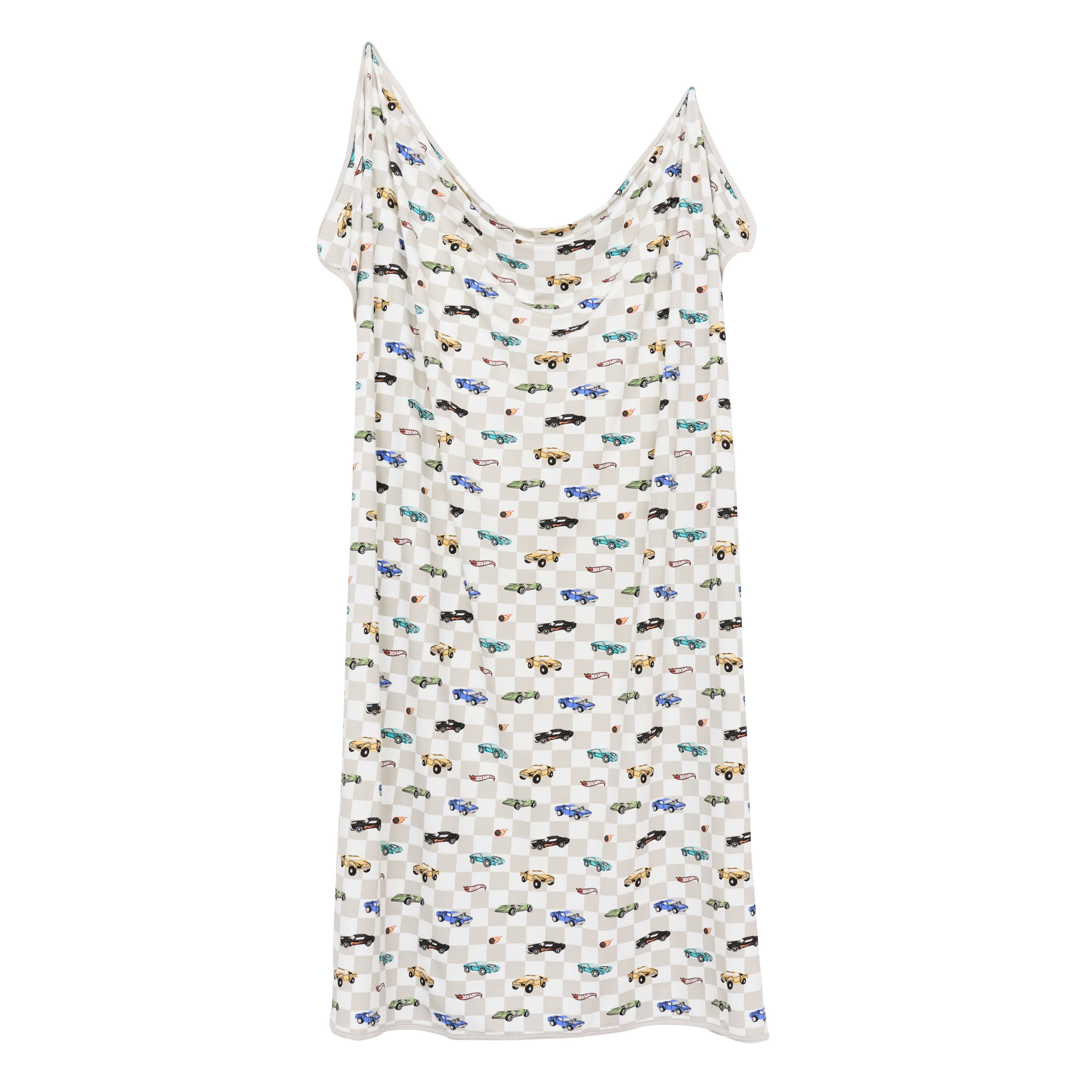 Swaddle Blanket in Fast and Fierce shown unswaddled