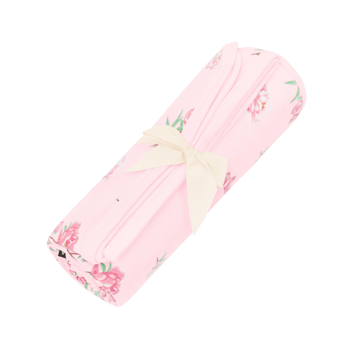 Swaddle Blanket in Sakura Peony shown in its packaging