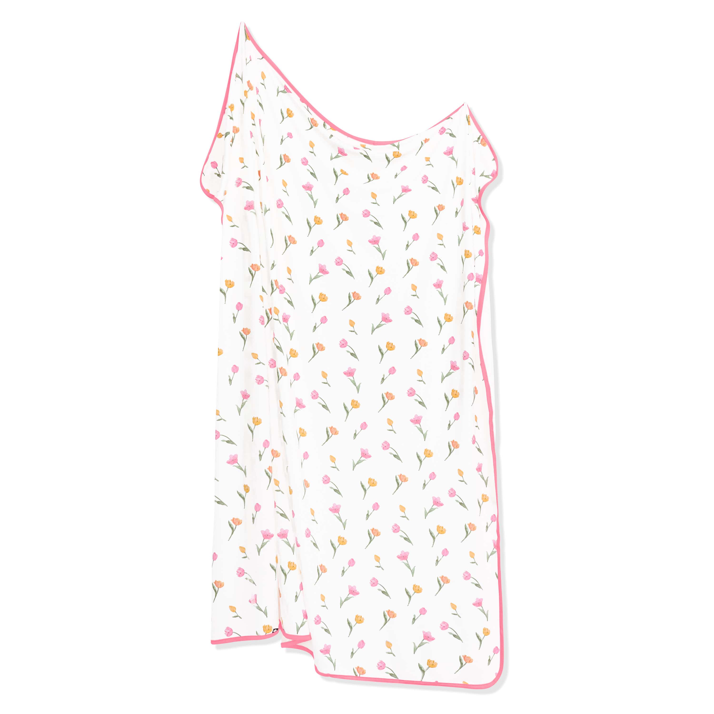 Swaddle Blanket in Tulip shown unswaddled