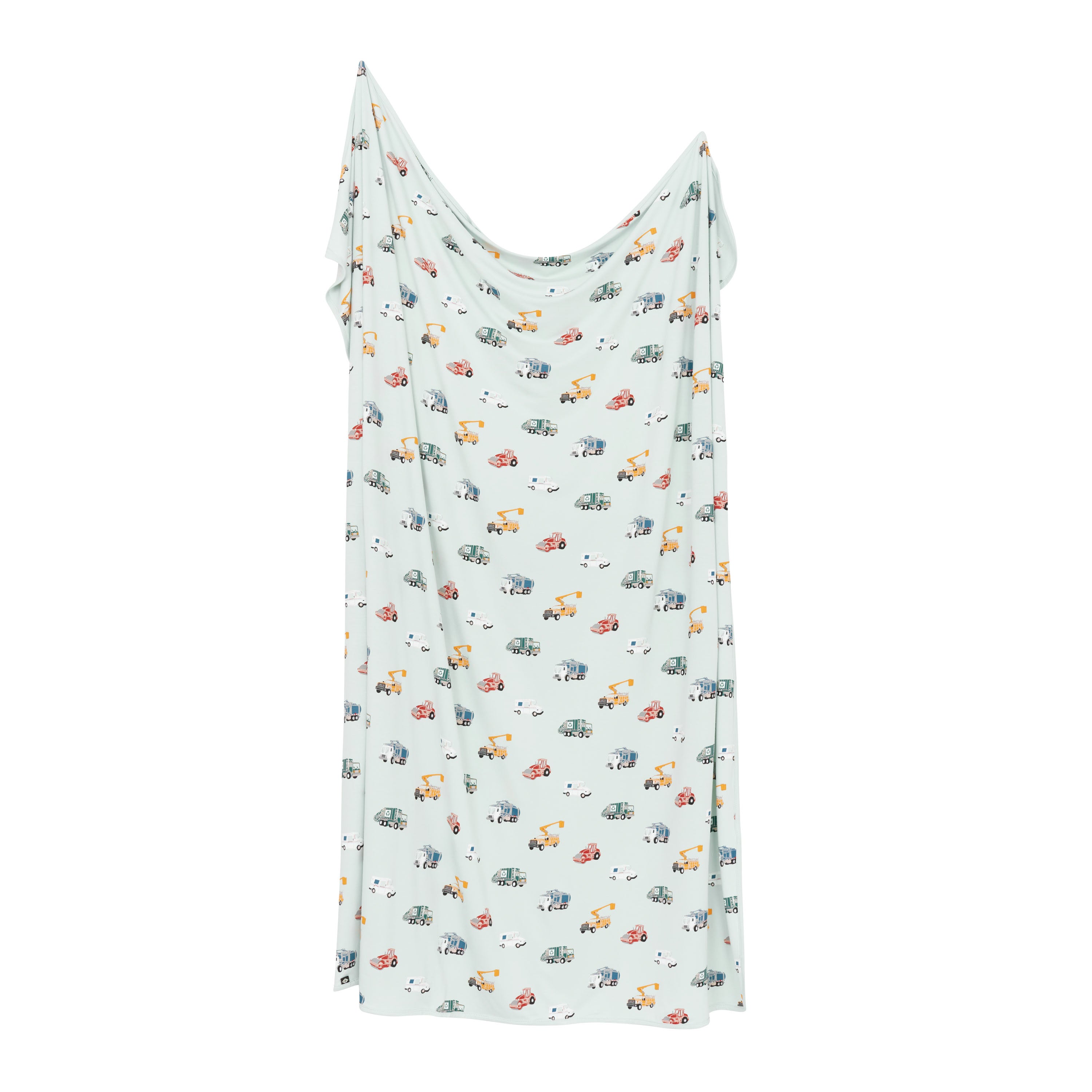 Swaddle Blanket in City Vehicles shown unswaddled