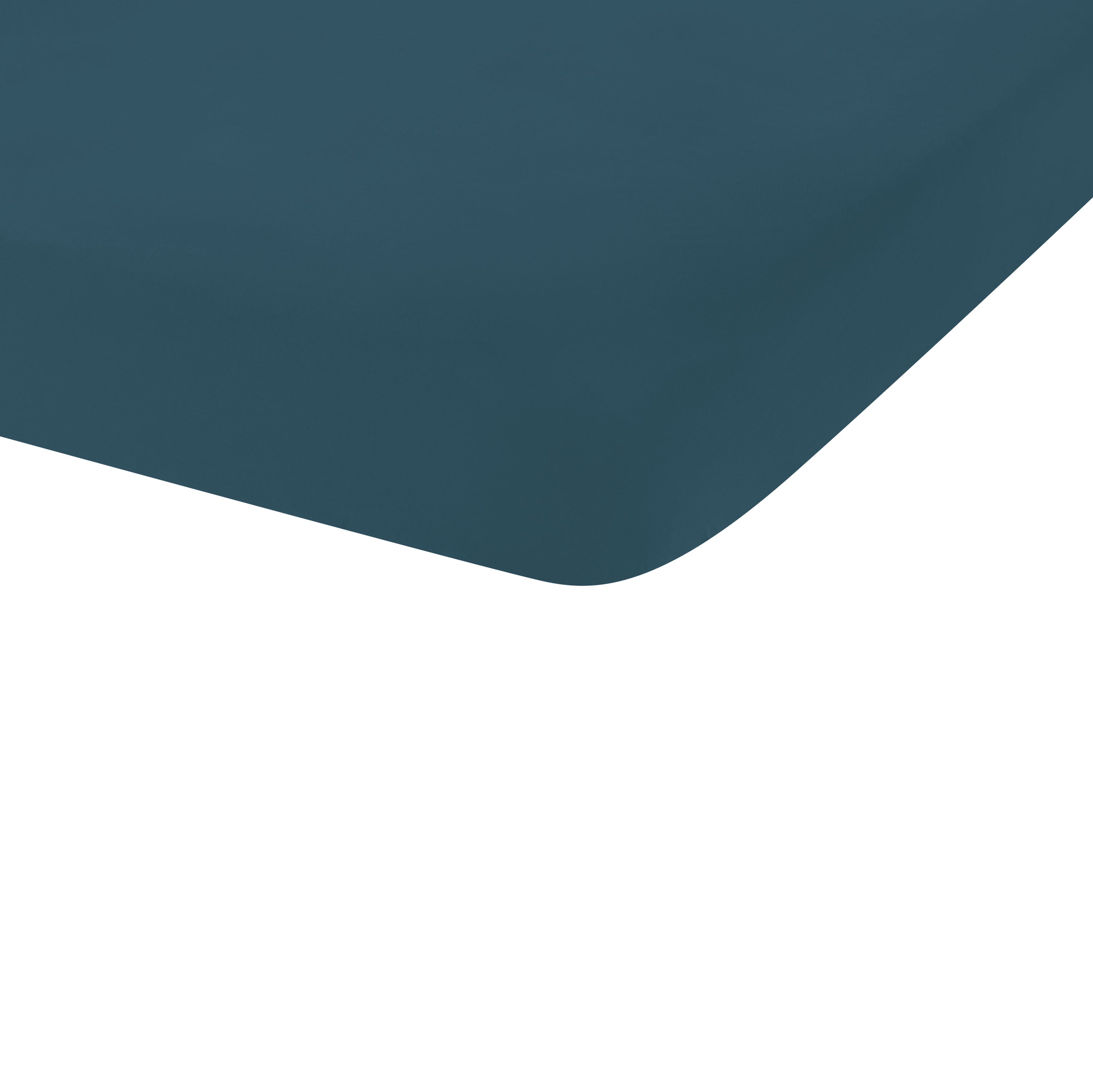 Corner of Twin Sheet in Atlantic shown on a twin mattress