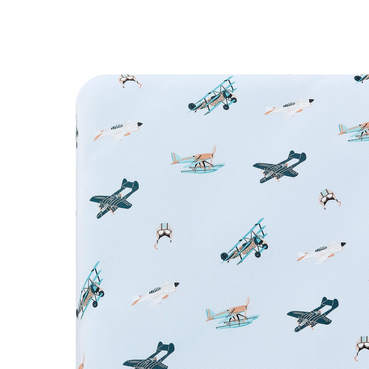 Close up of the Twin Sheet in Take Off on a mattress