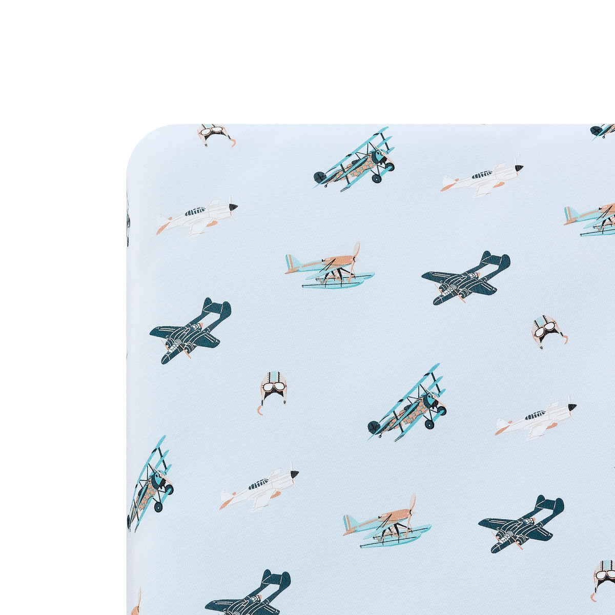 Close up of the Twin Sheet in Take Off on a mattress