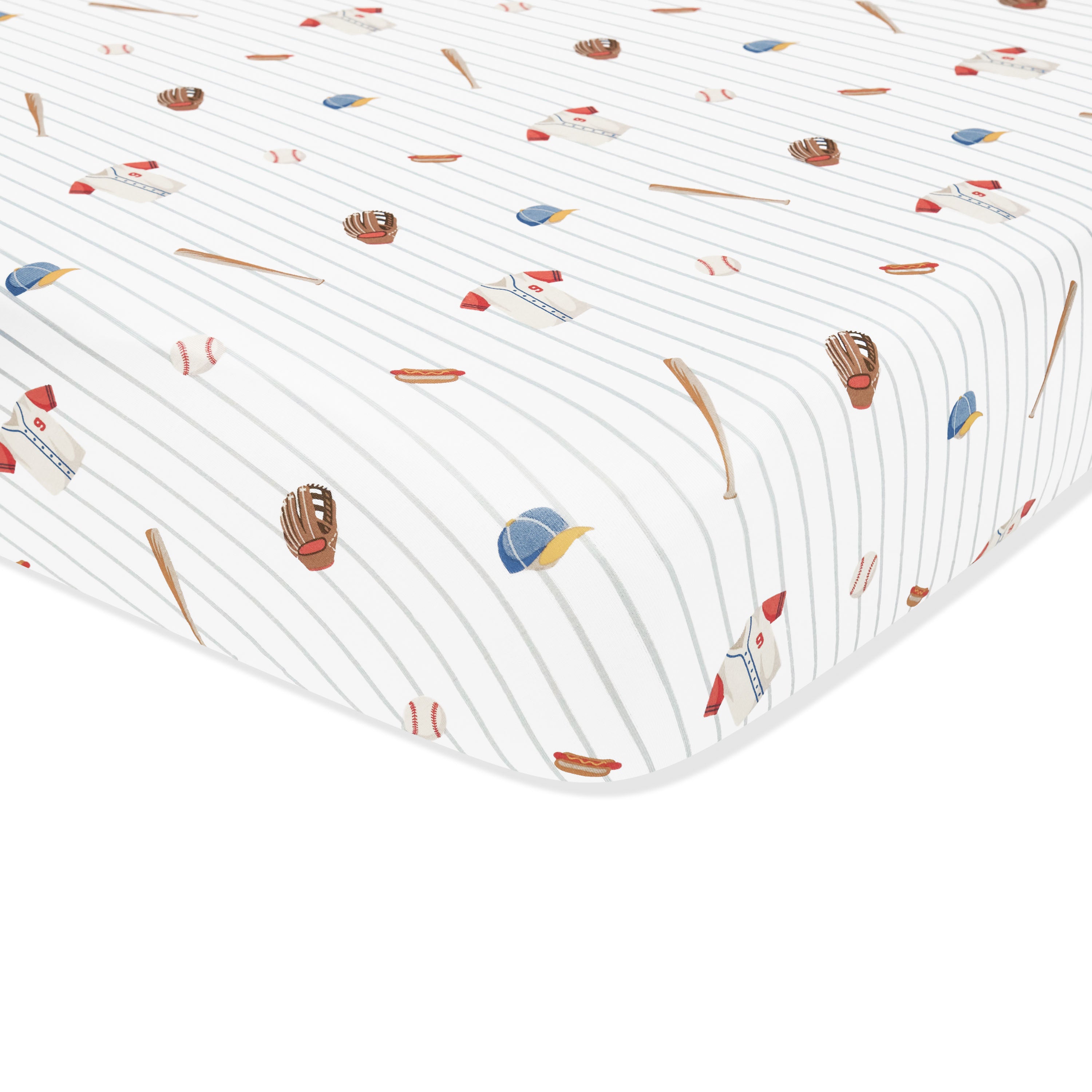 Corner of the Twin Sheet in Home Run shown on a mattress