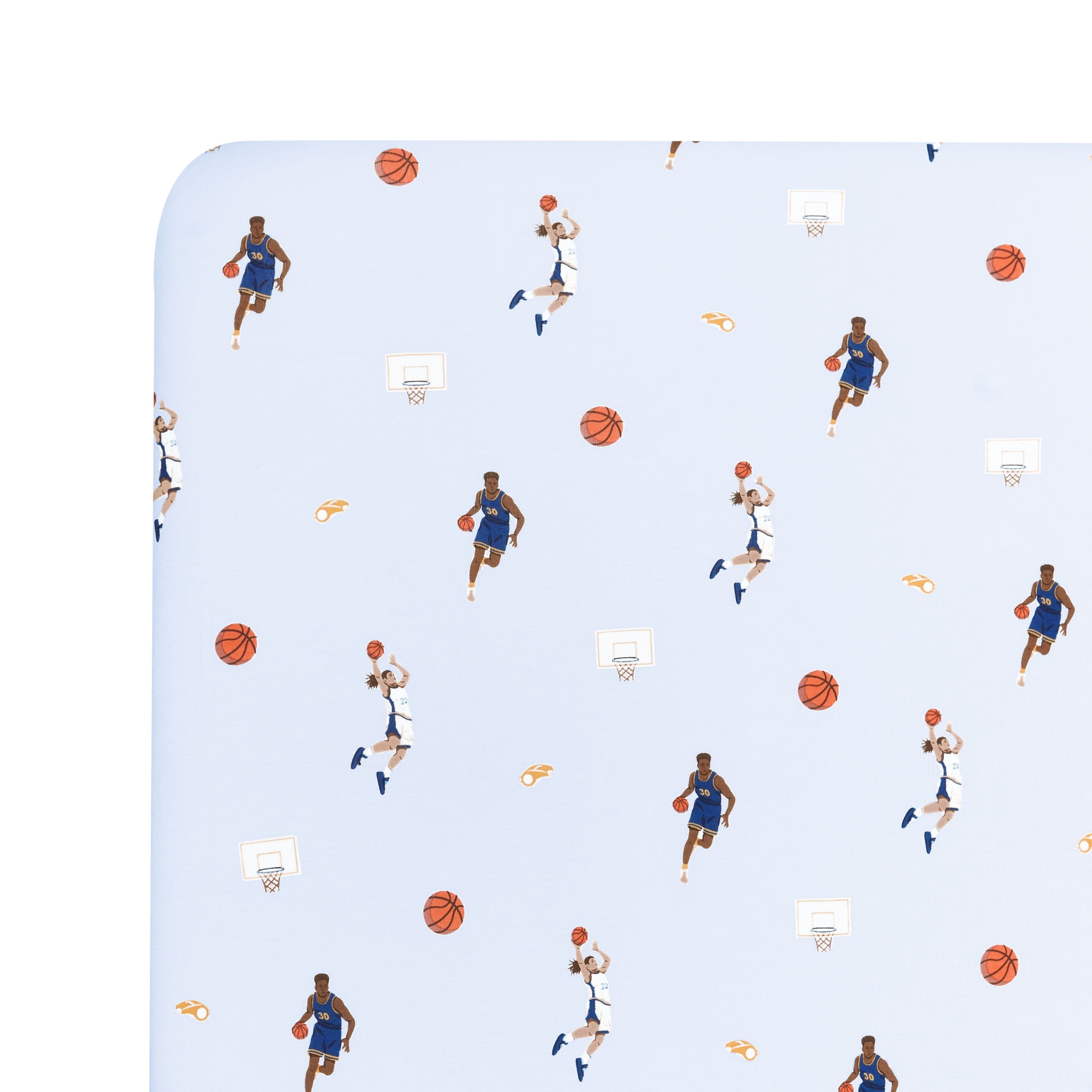 Close up of the Twin Sheet in Basketball on a mattress