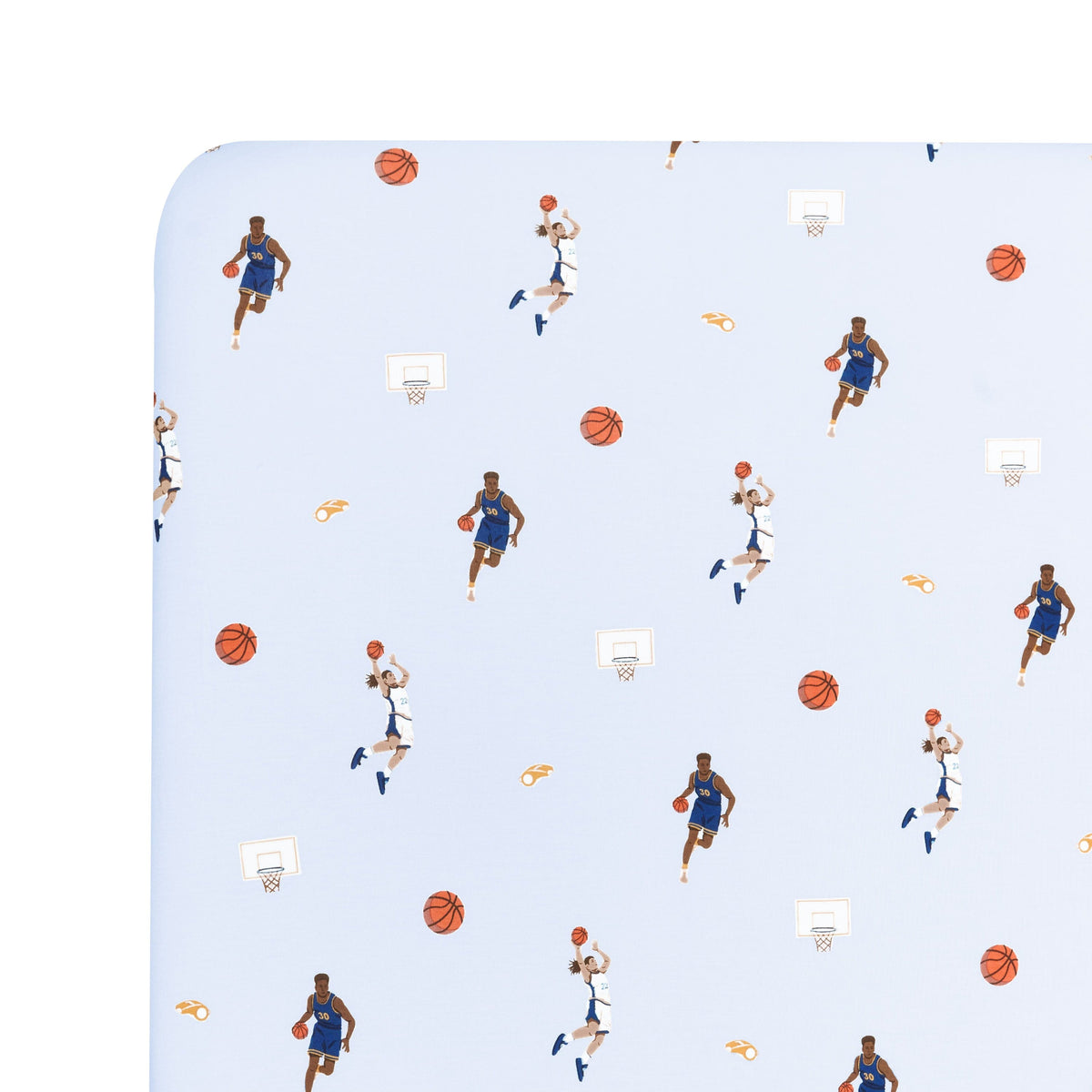 Close up of the Twin Sheet in Basketball on a mattress