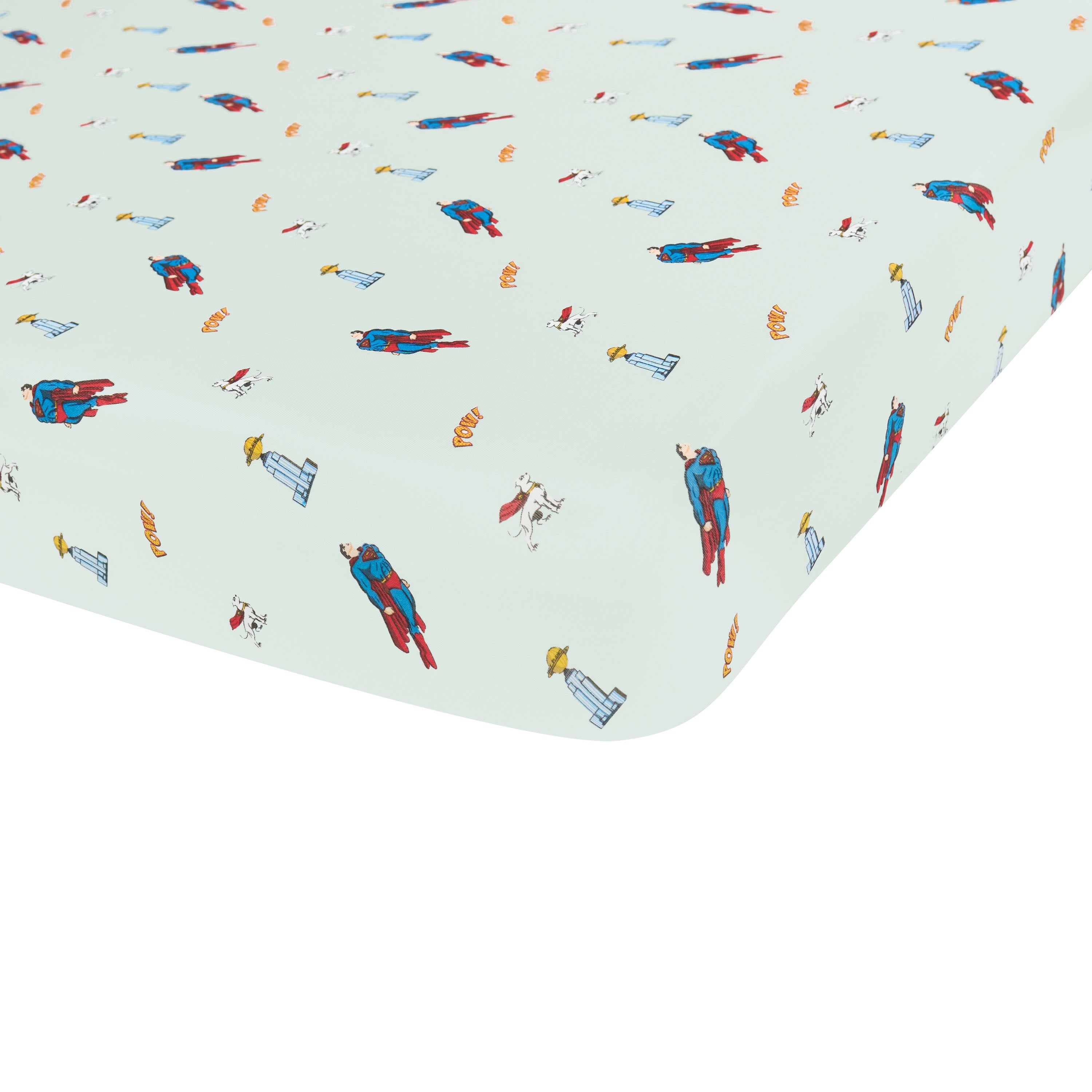 Corner of the Twin Sheet in Superman™ shown on a mattress