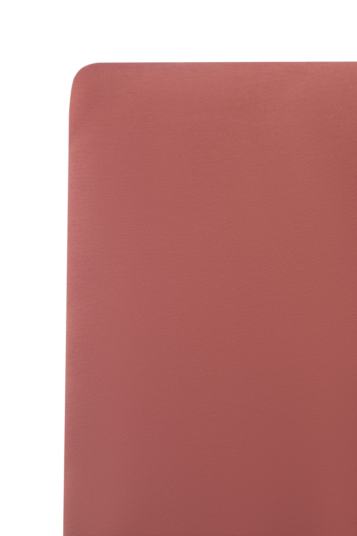 Close up of Twin Sheet in Ember on a white background