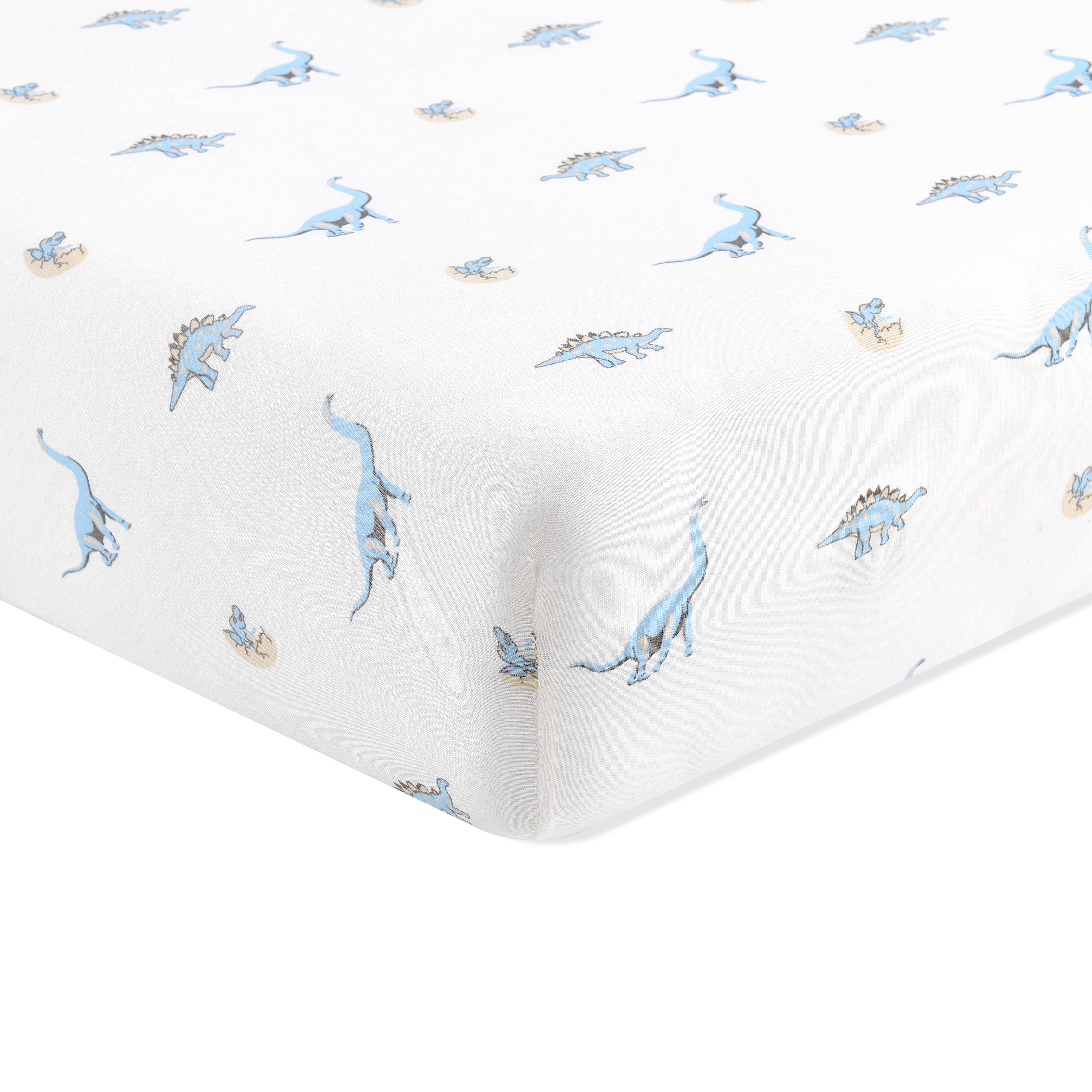 Close up of the Twin Sheet in Jurassic shown on a mattress