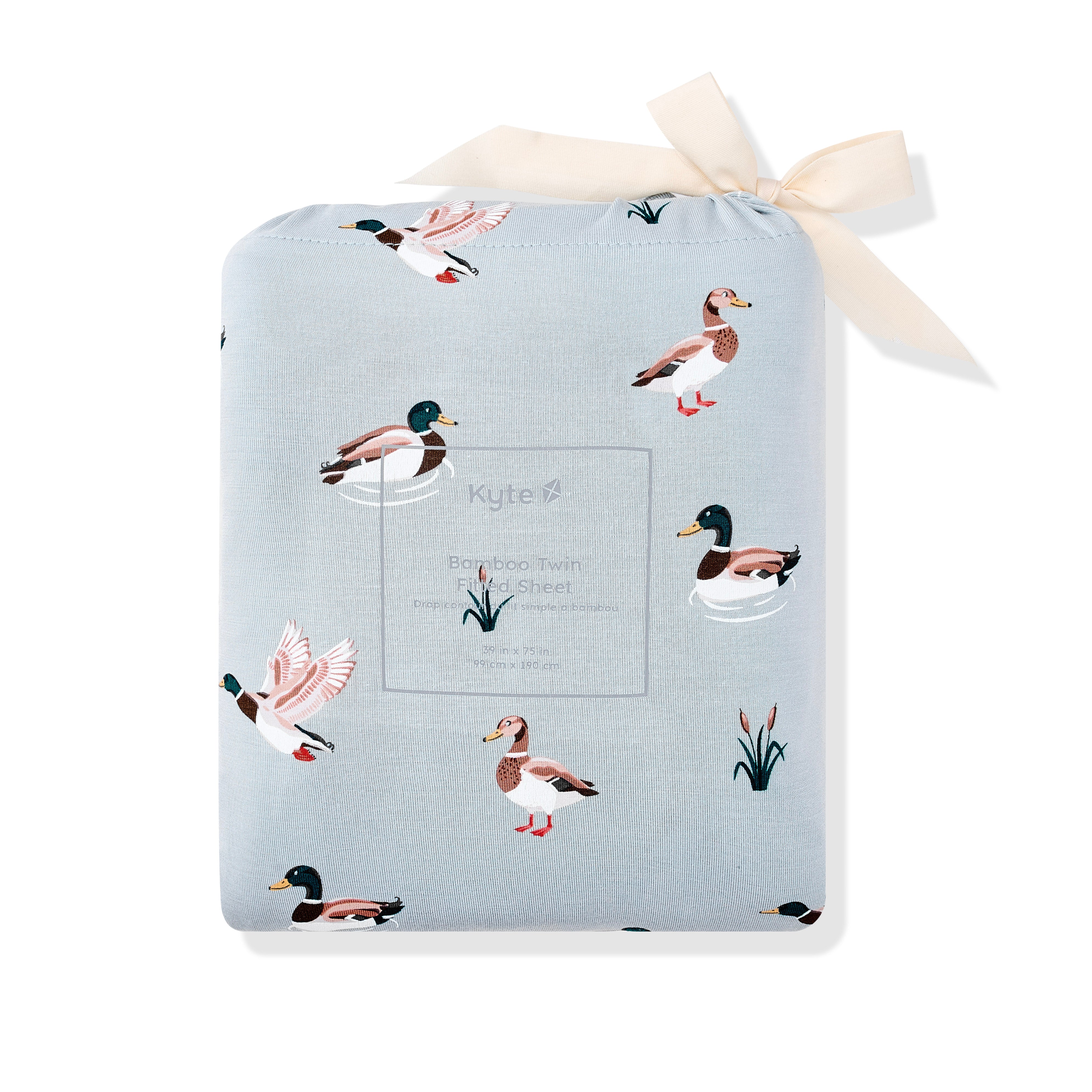 Twin Sheet in Mallard Duck shown in its packaging