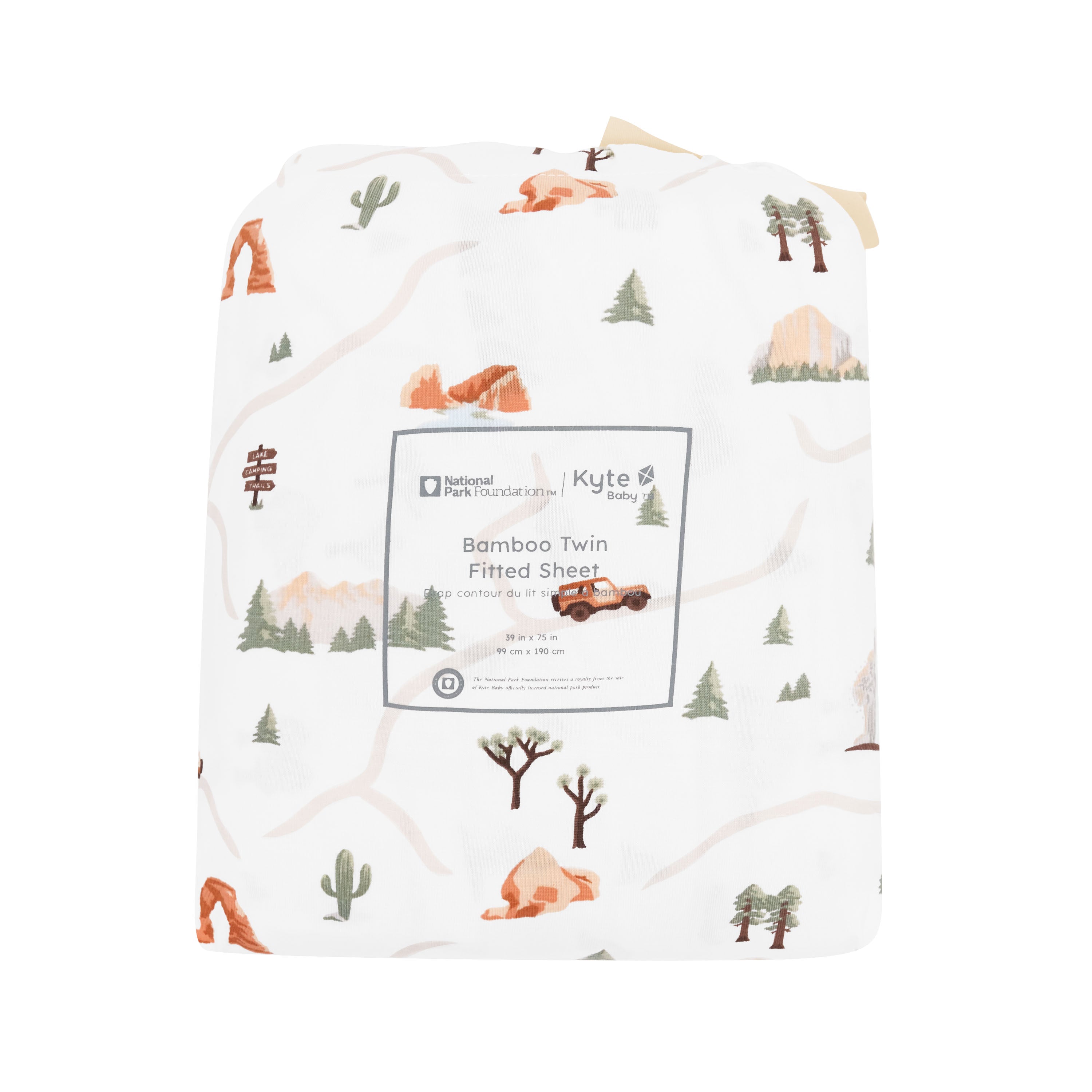 Twin Sheet in Road Trip shown in its packaging