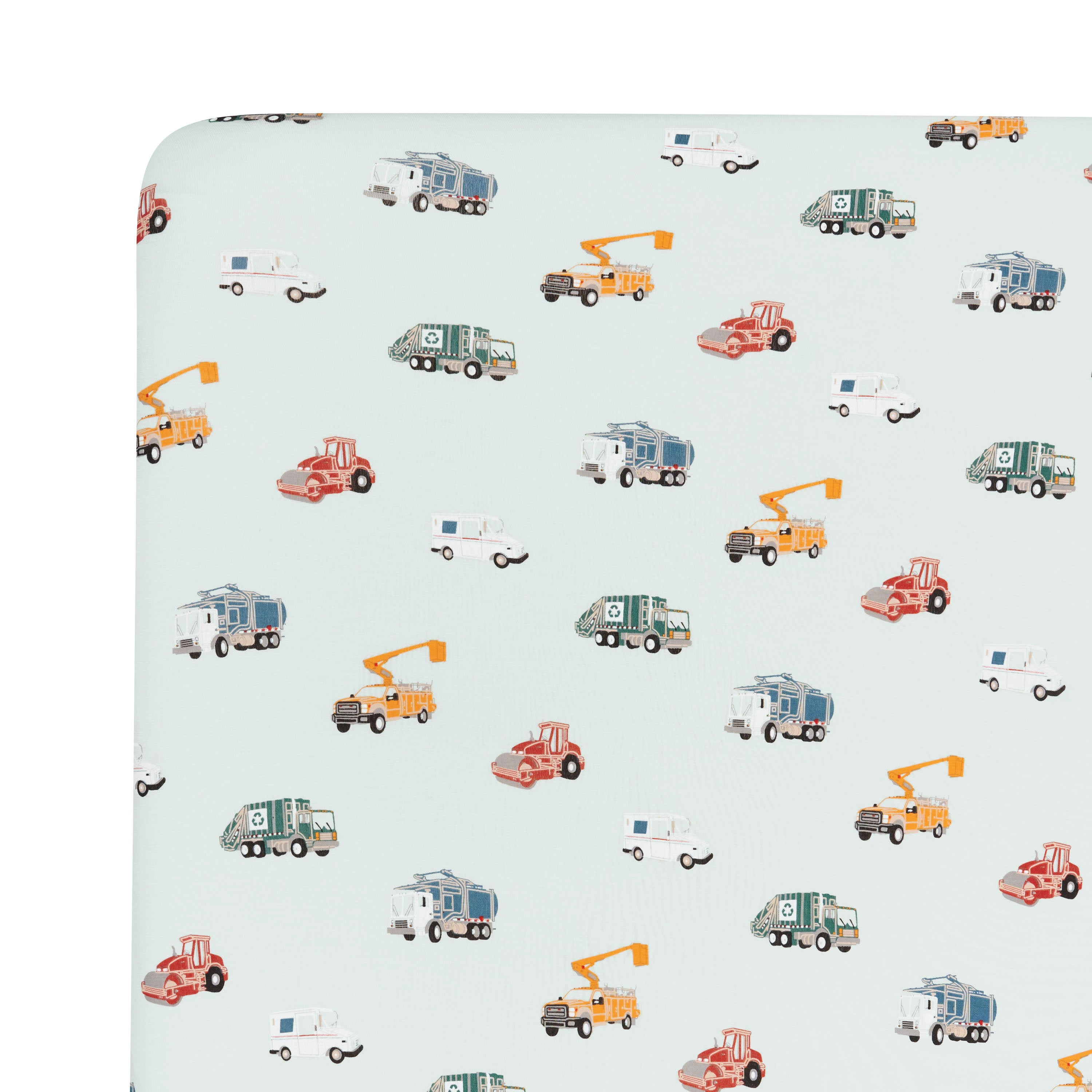 Close up of the Twin Sheet in City Vehicles on a mattress