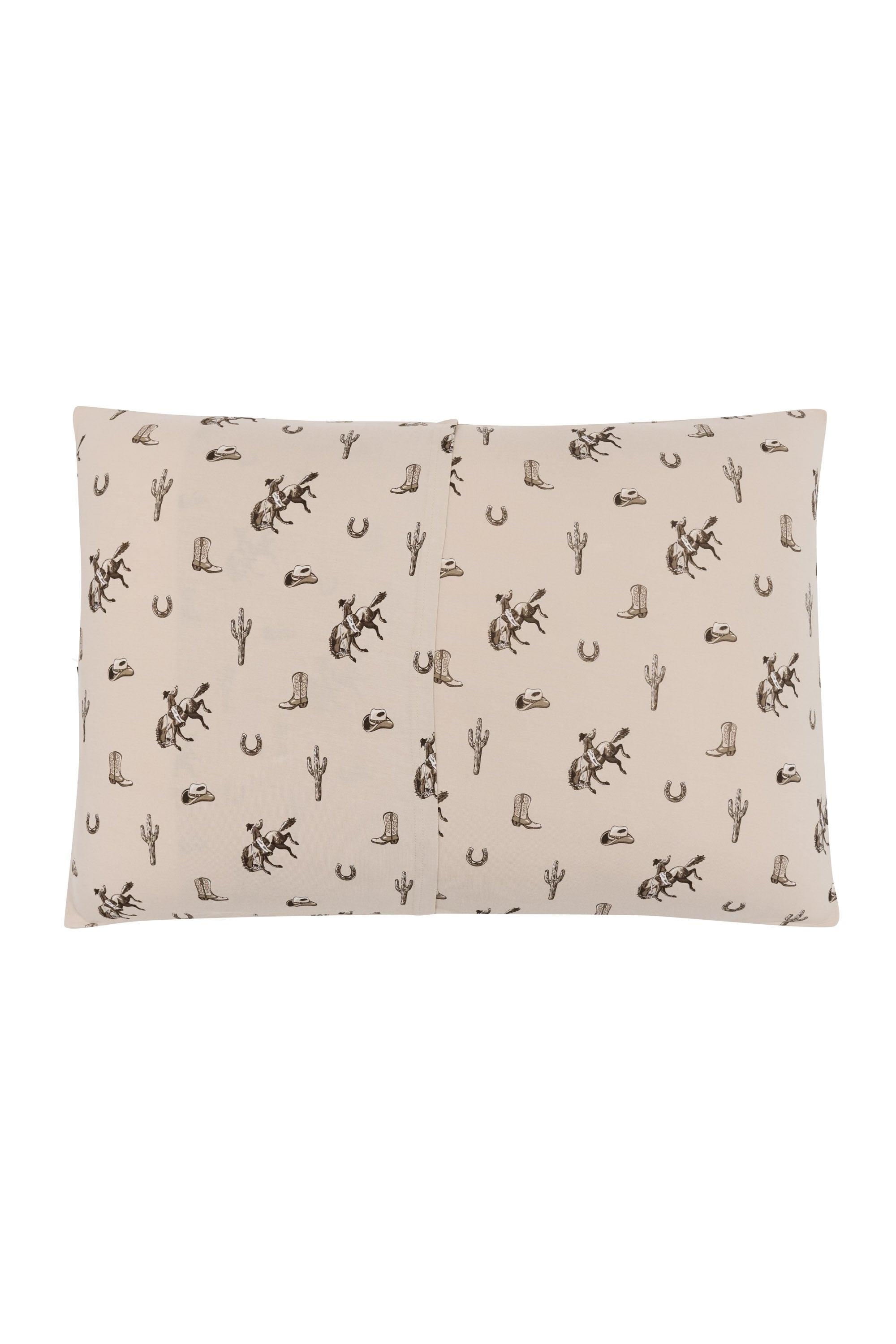 Back of the Standard Pillowcase in Classic Cowboy showing the envelope closure