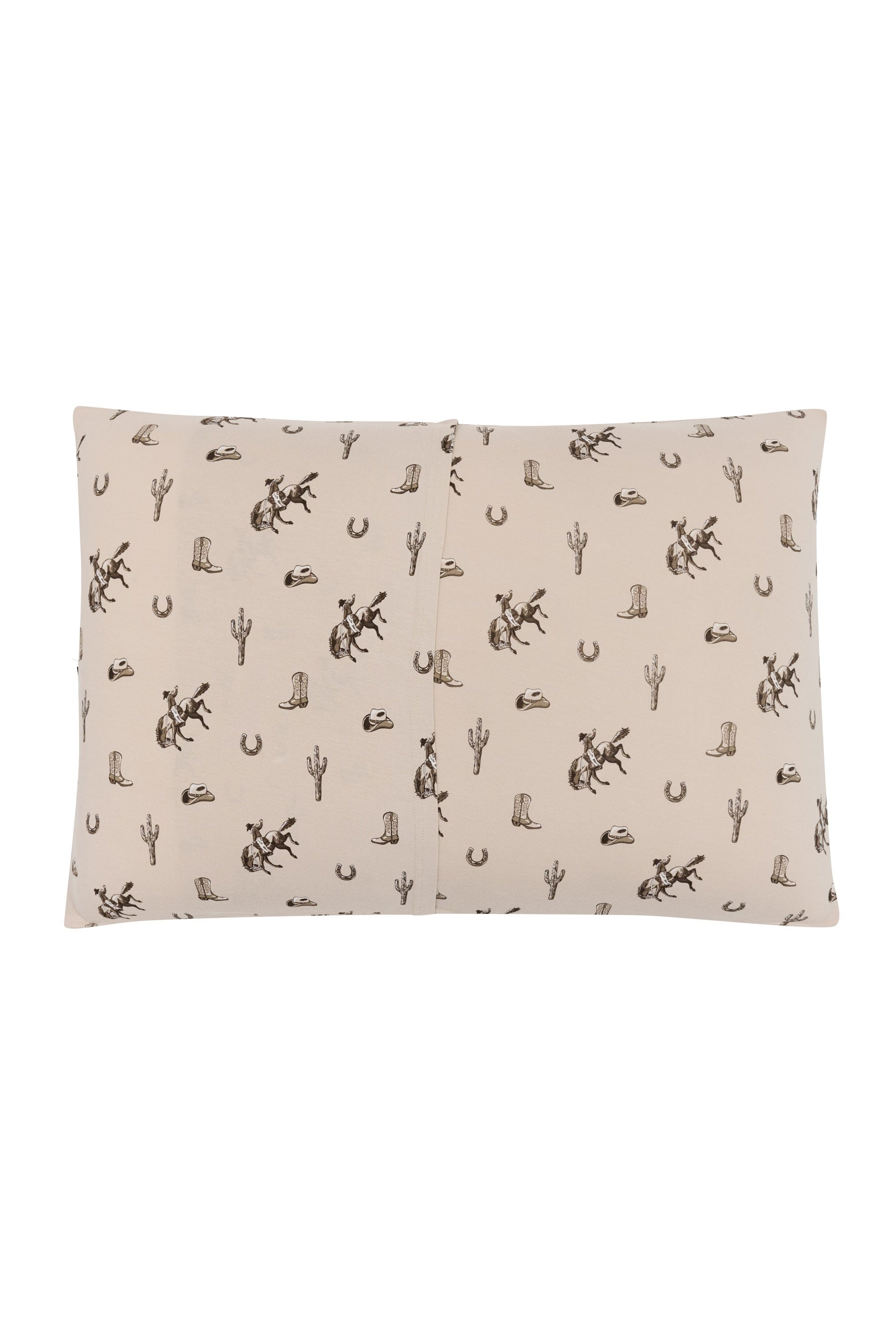 Back of the Standard Pillowcase in Classic Cowboy showing the envelope closure