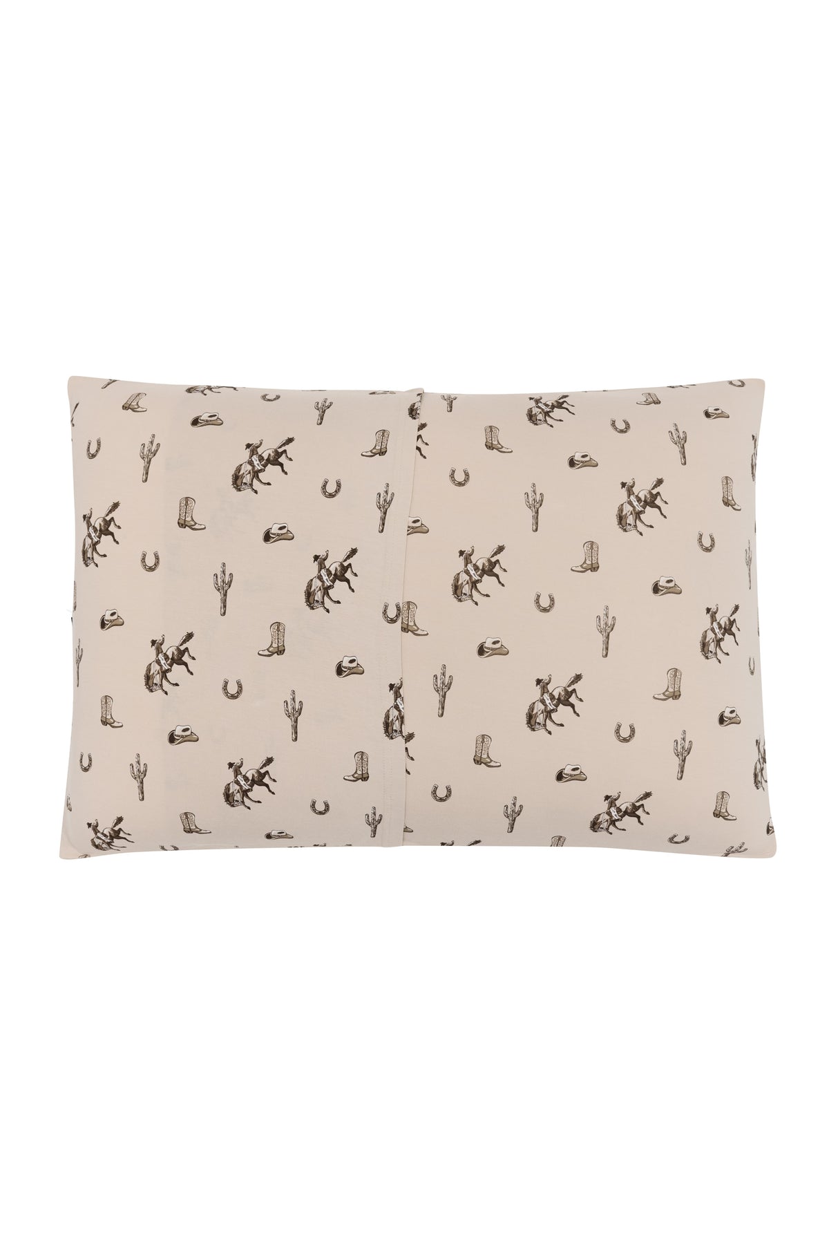 Back of the Standard Pillowcase in Classic Cowboy showing the envelope closure