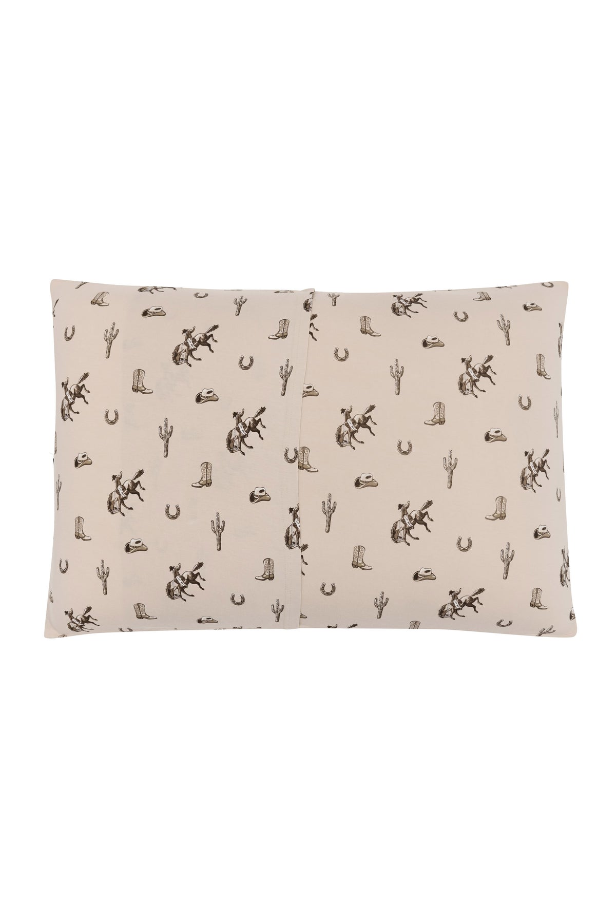 Back of the Standard Pillowcase in Classic Cowboy showing the envelope closure