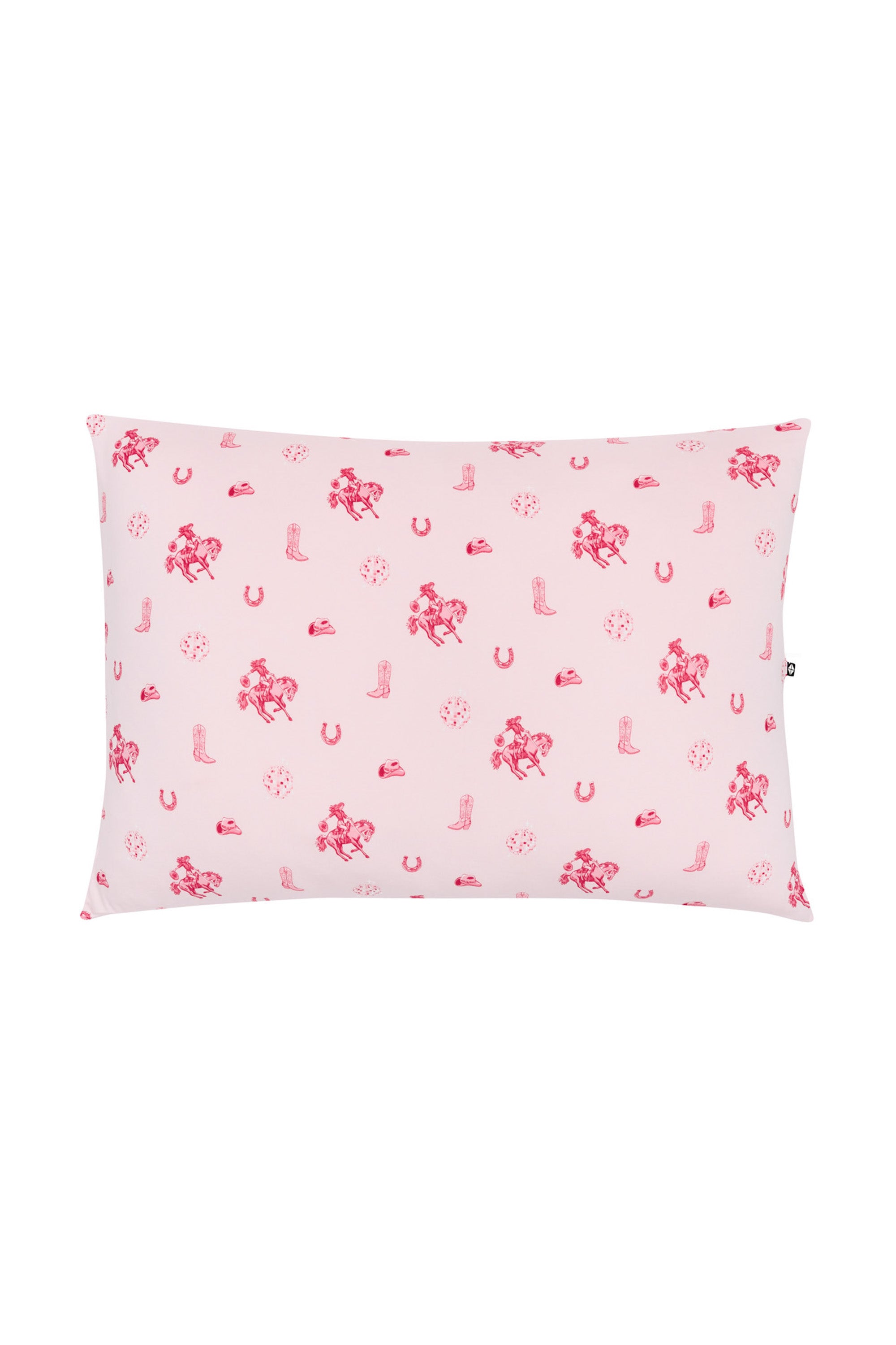 Front of the Standard Pillowcase in Disco Cowgirl