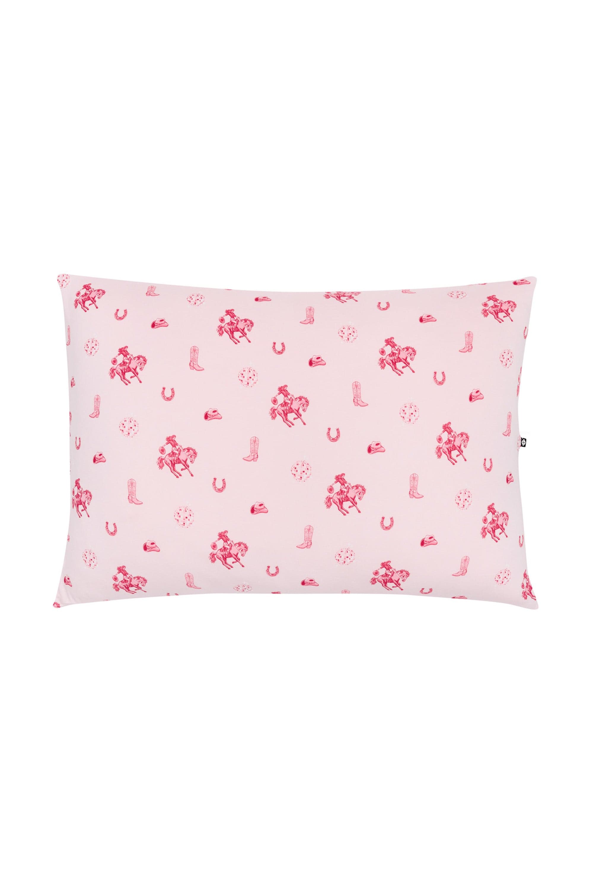 Front of the Standard Pillowcase in Disco Cowgirl
