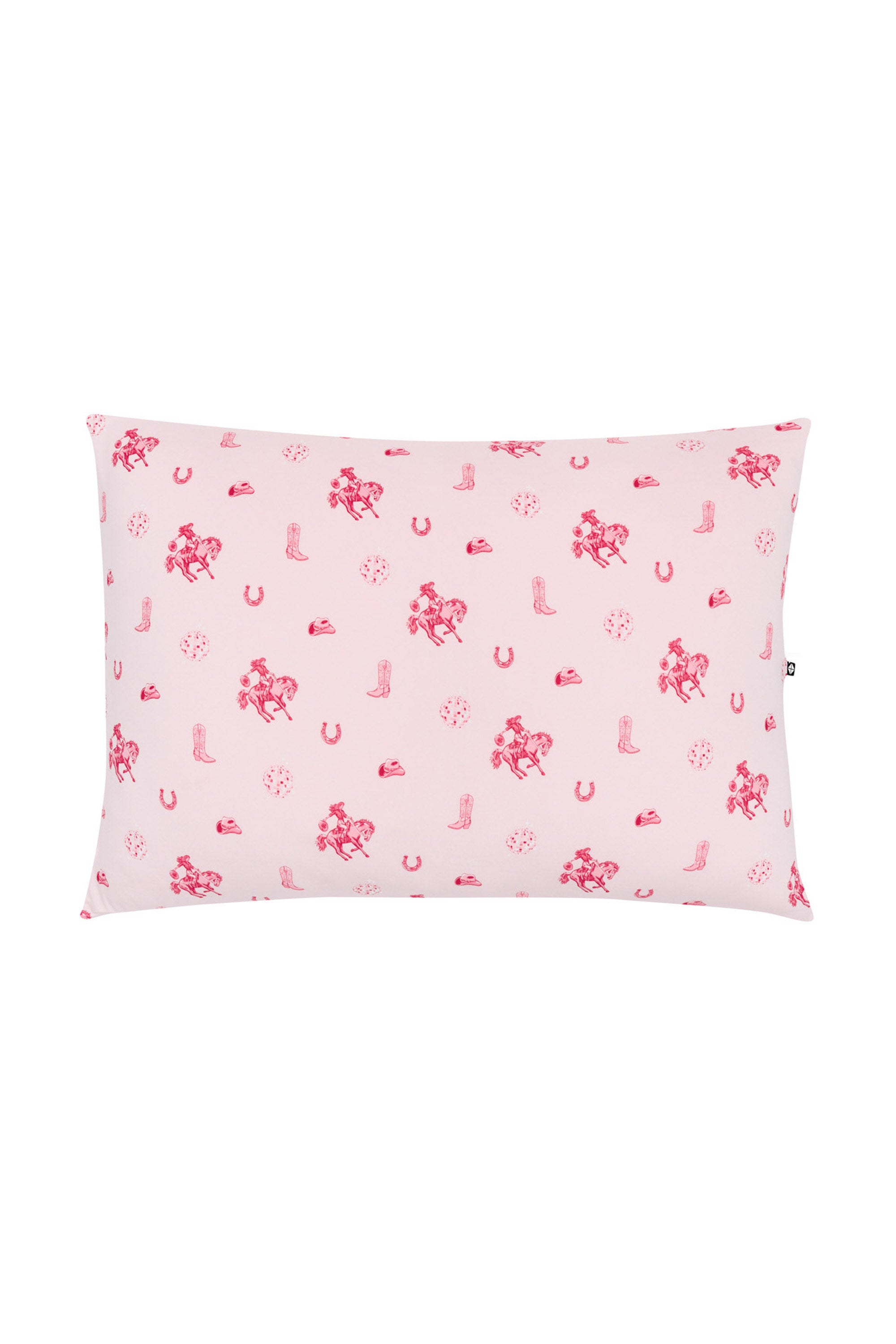Front of the Standard Pillowcase in Disco Cowgirl