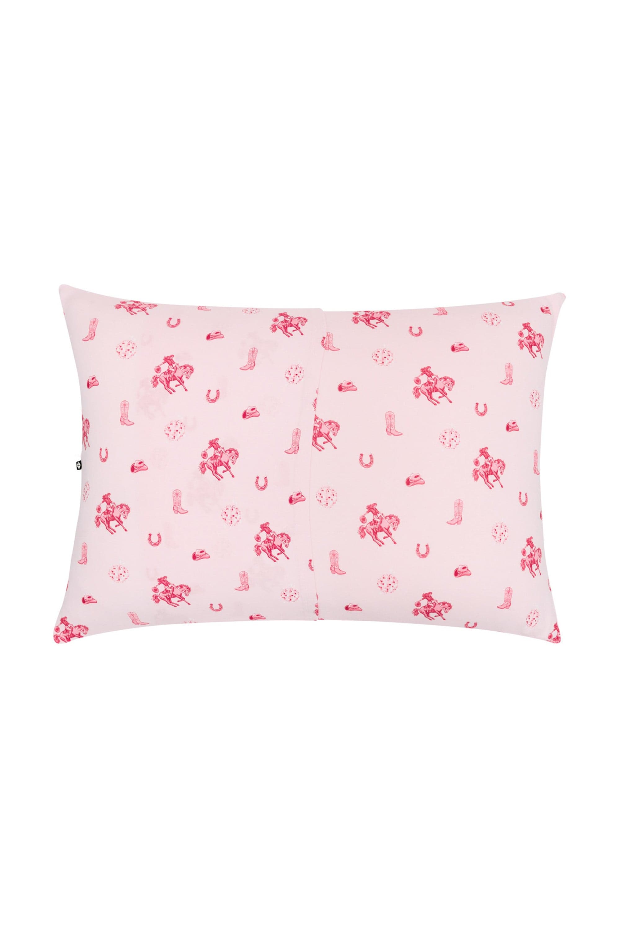 The back of the Standard Pillowcase in Disco Cowgirl showing the envelope enclosure