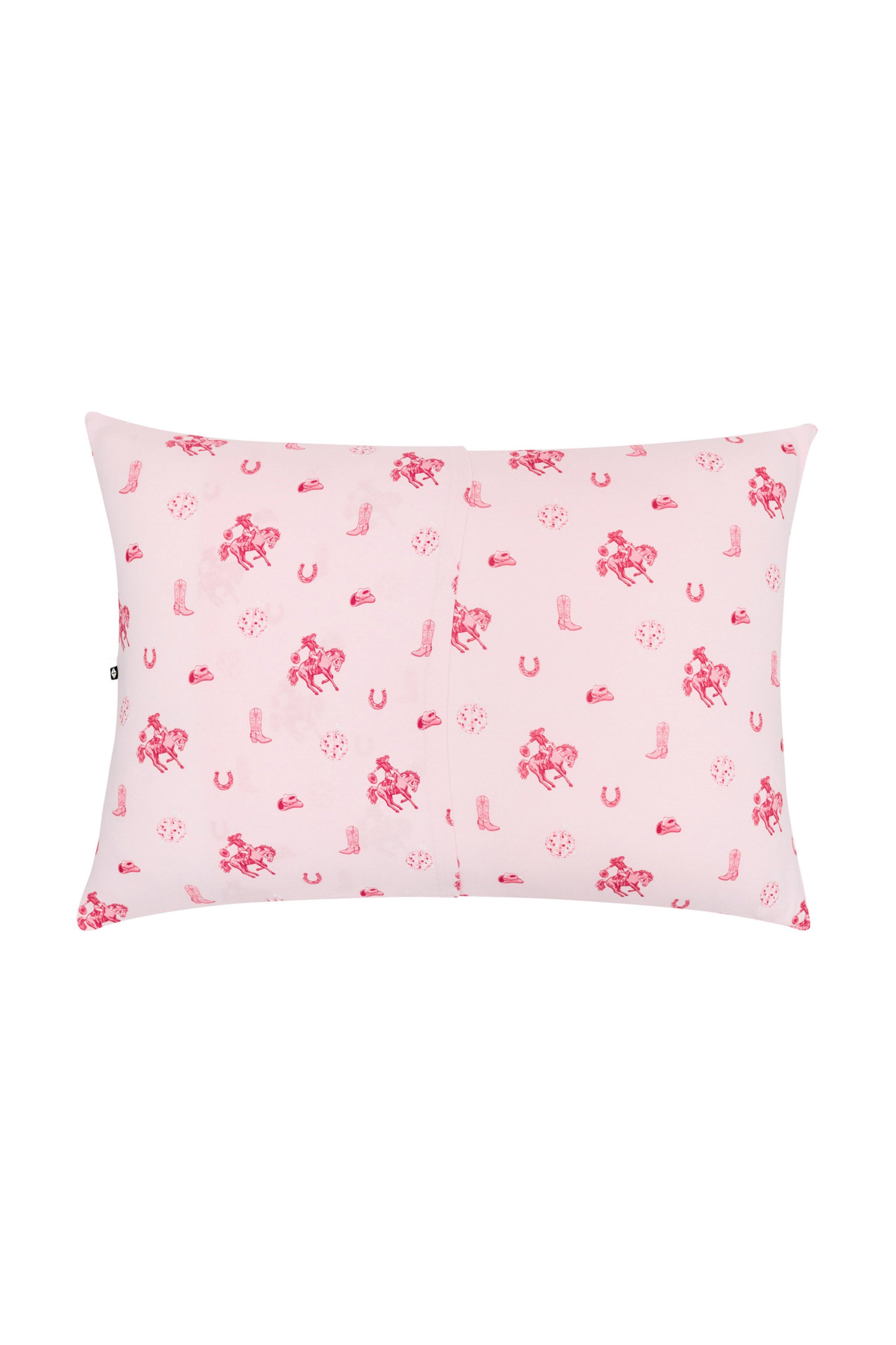 The back of the Standard Pillowcase in Disco Cowgirl showing the envelope enclosure