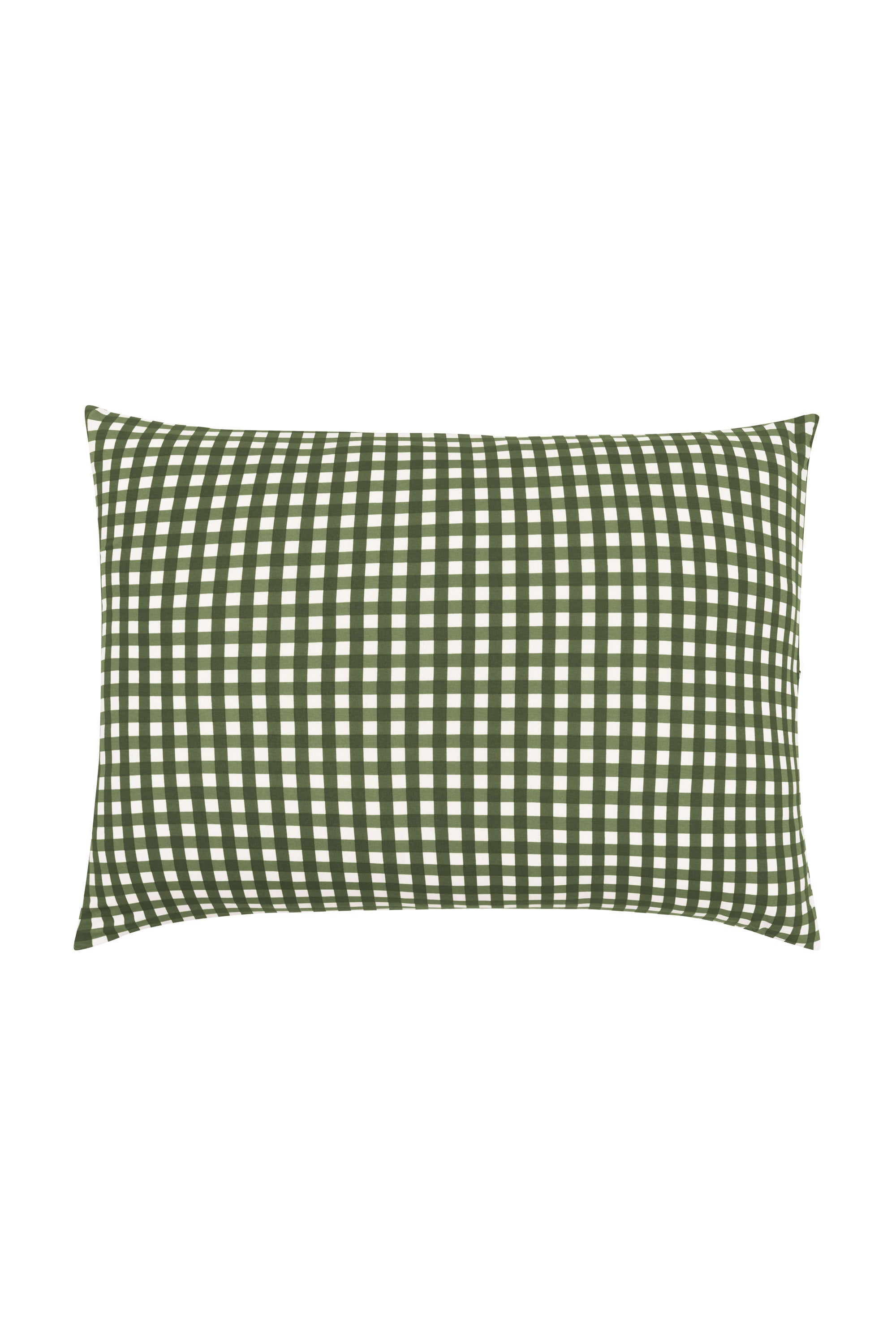 The front of the Standard Pillowcase in Gingham Fir
