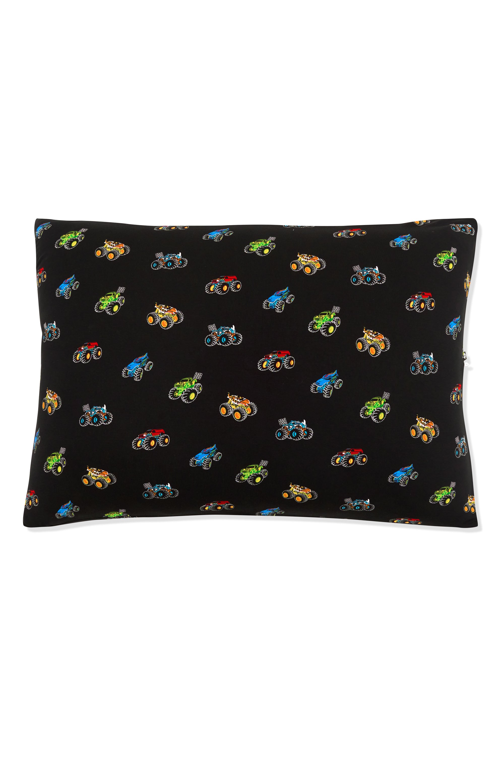 Standard Pillowcase in Monster Truck print on white background