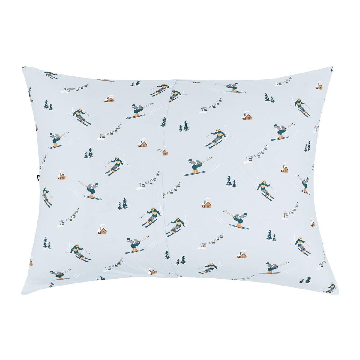 The back of the Standard Pillowcase in Ski showing the envelope closure