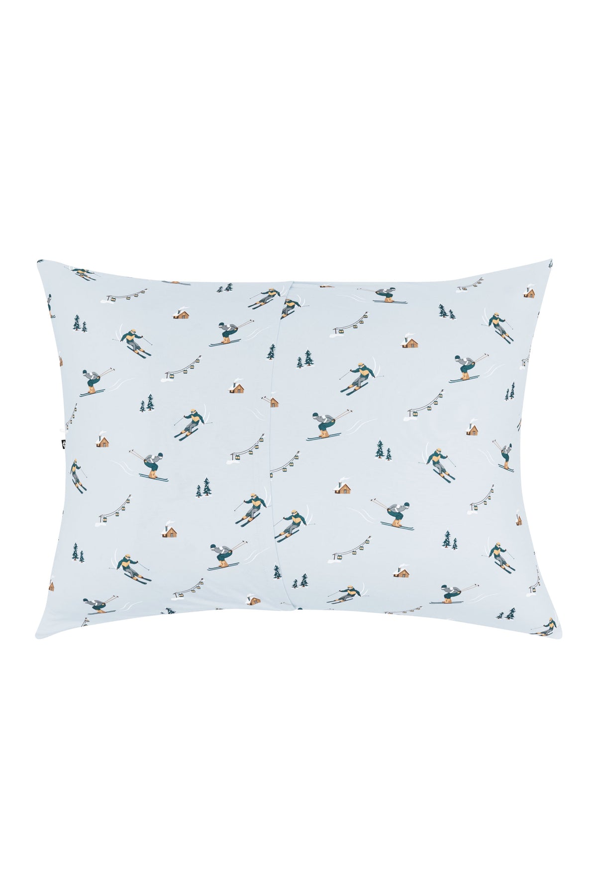 The back of the Standard Pillowcase in Ski showing the envelope closure