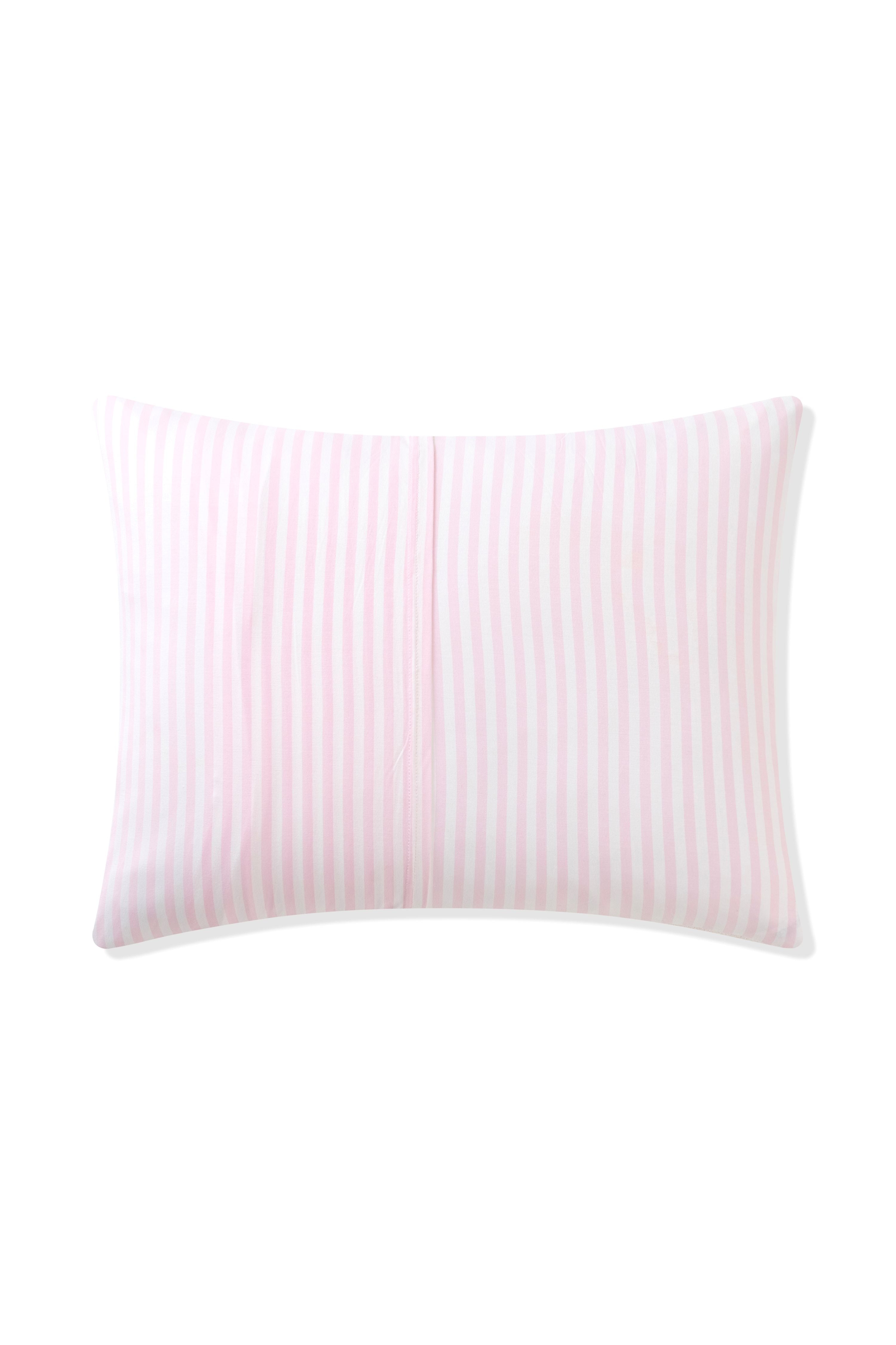 Back of the Standard Pillowcase in Small Sakura Stripe showing the envelope closure