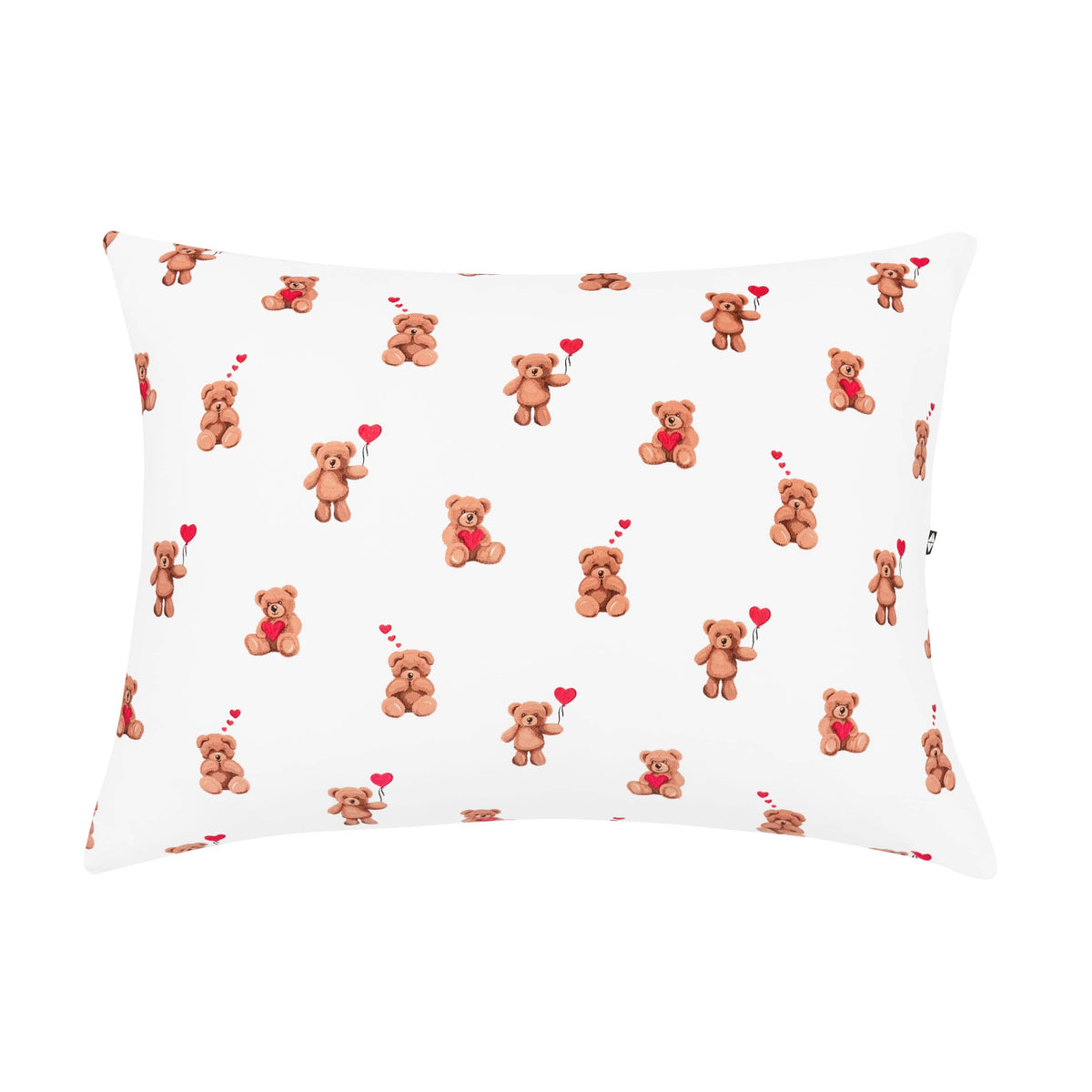 Front of the Toddler Pillowcase in Bear Hearts
