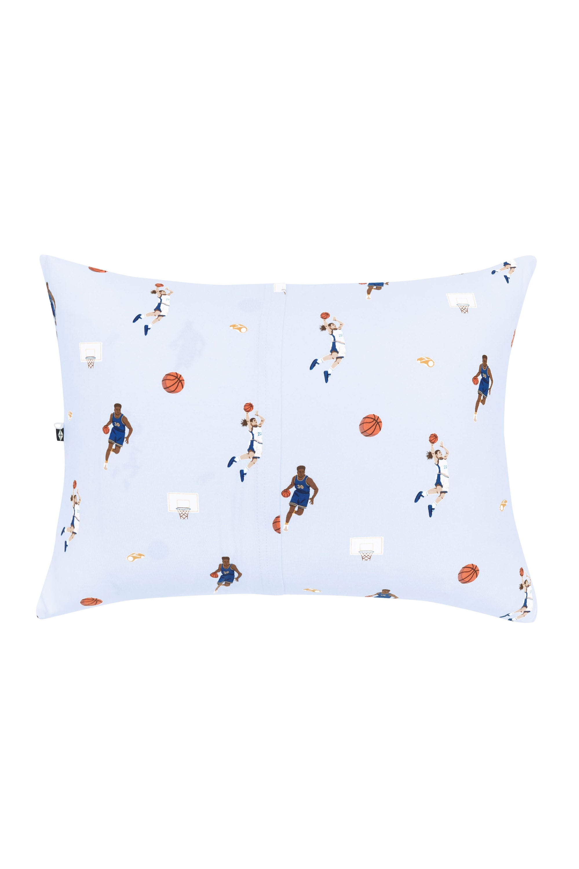 The back of the Toddler Pillowcase in Basketball showing the envelope closure