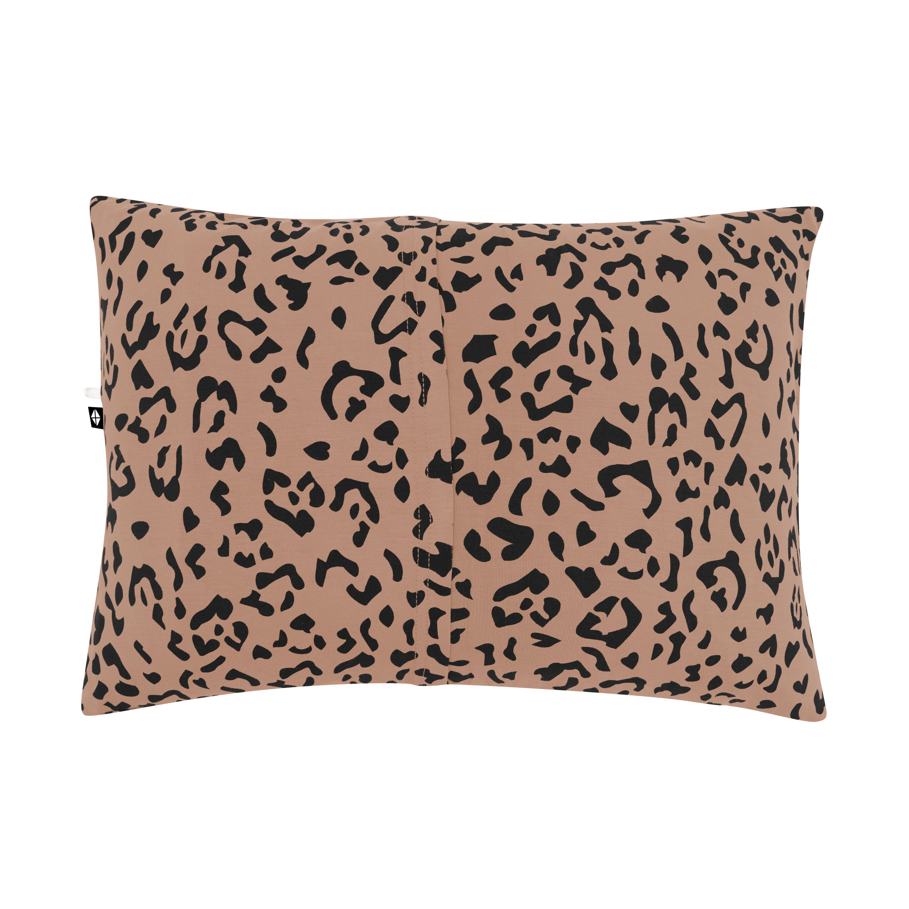 The back of the Toddler Pillowcase in Latte Leopard showing the envelope closure