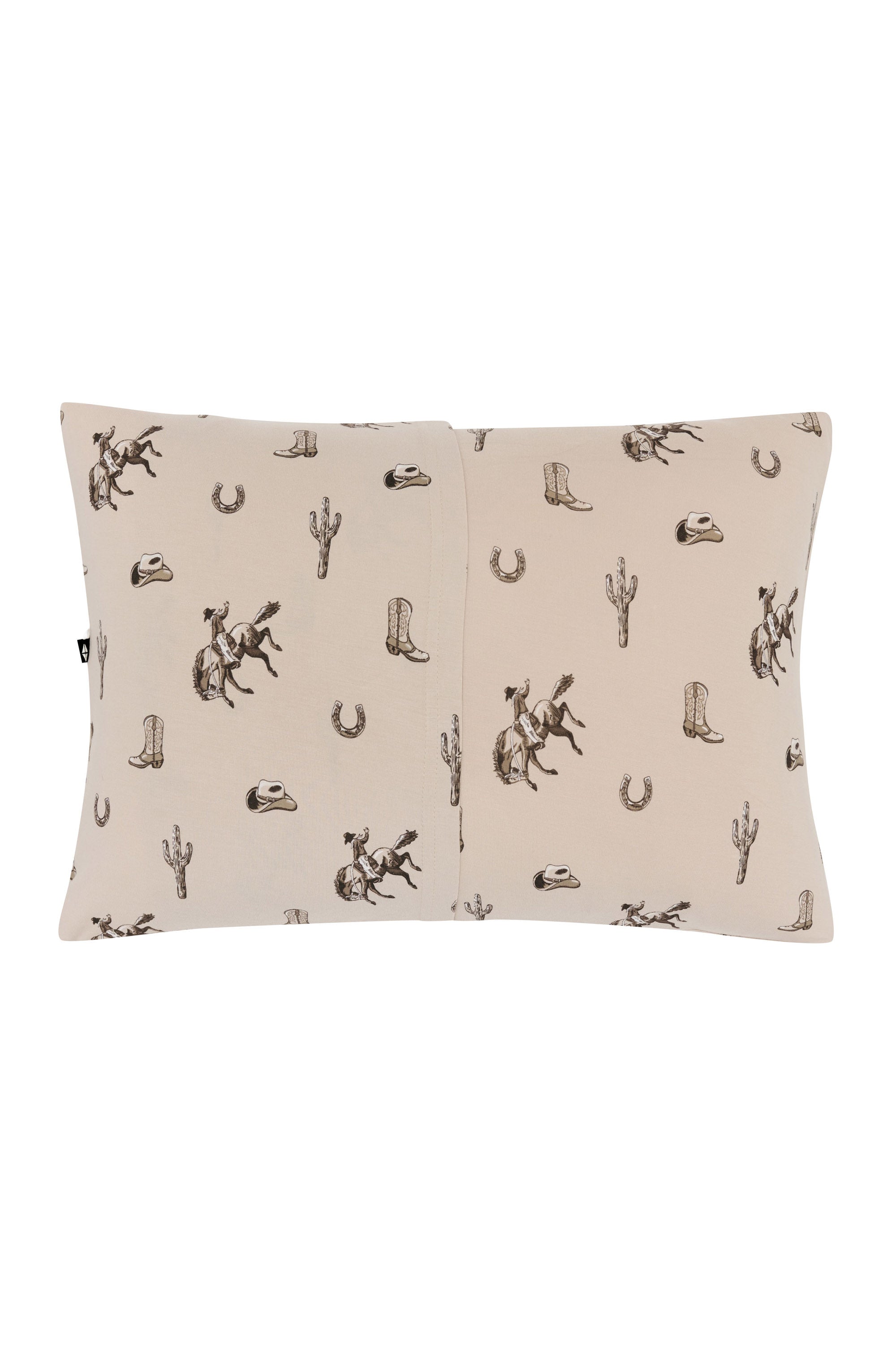 Back of the Toddler Pillowcase in Classic Cowboy showing the envelope closure