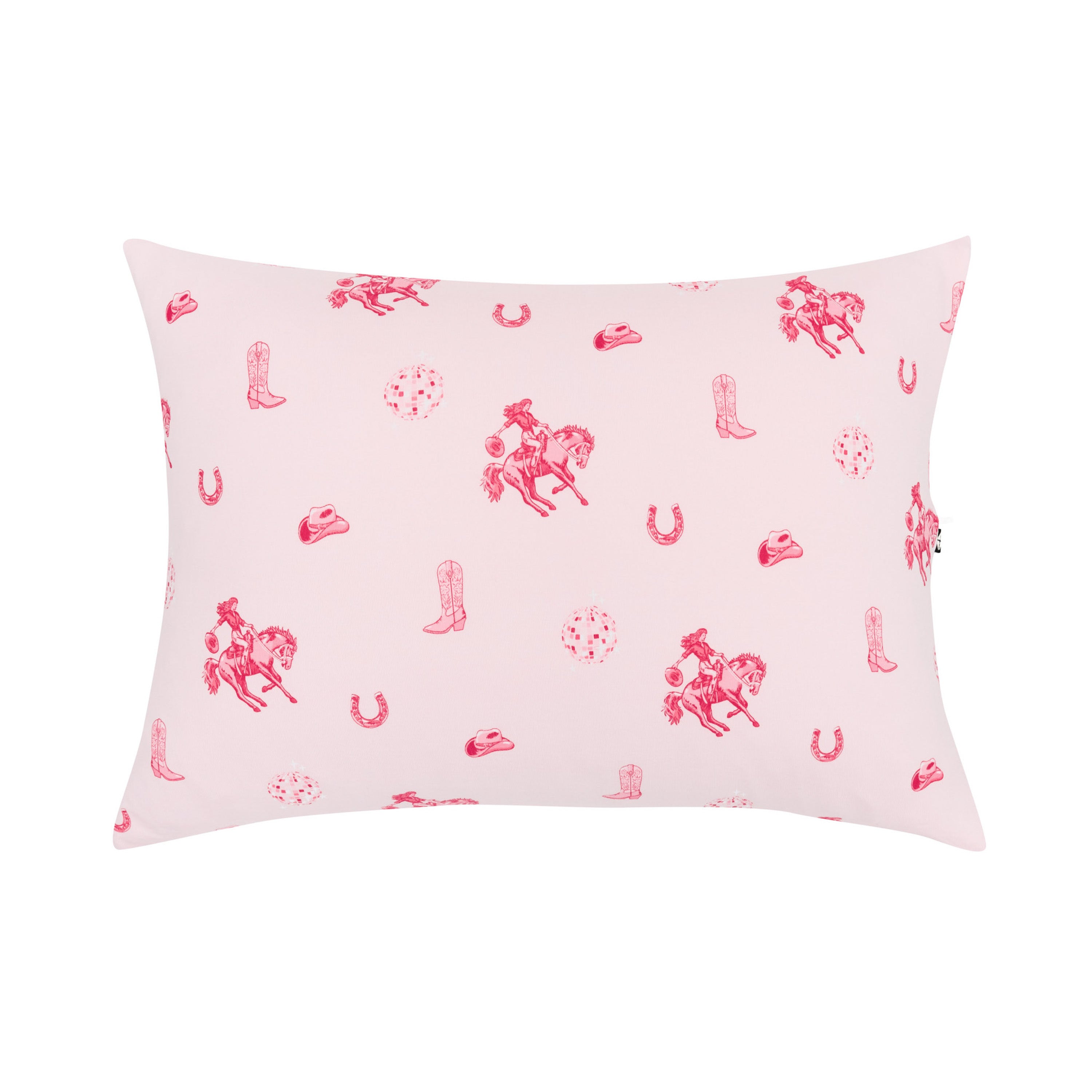 The front of the Toddler Pillowcase in Disco Cowgirl