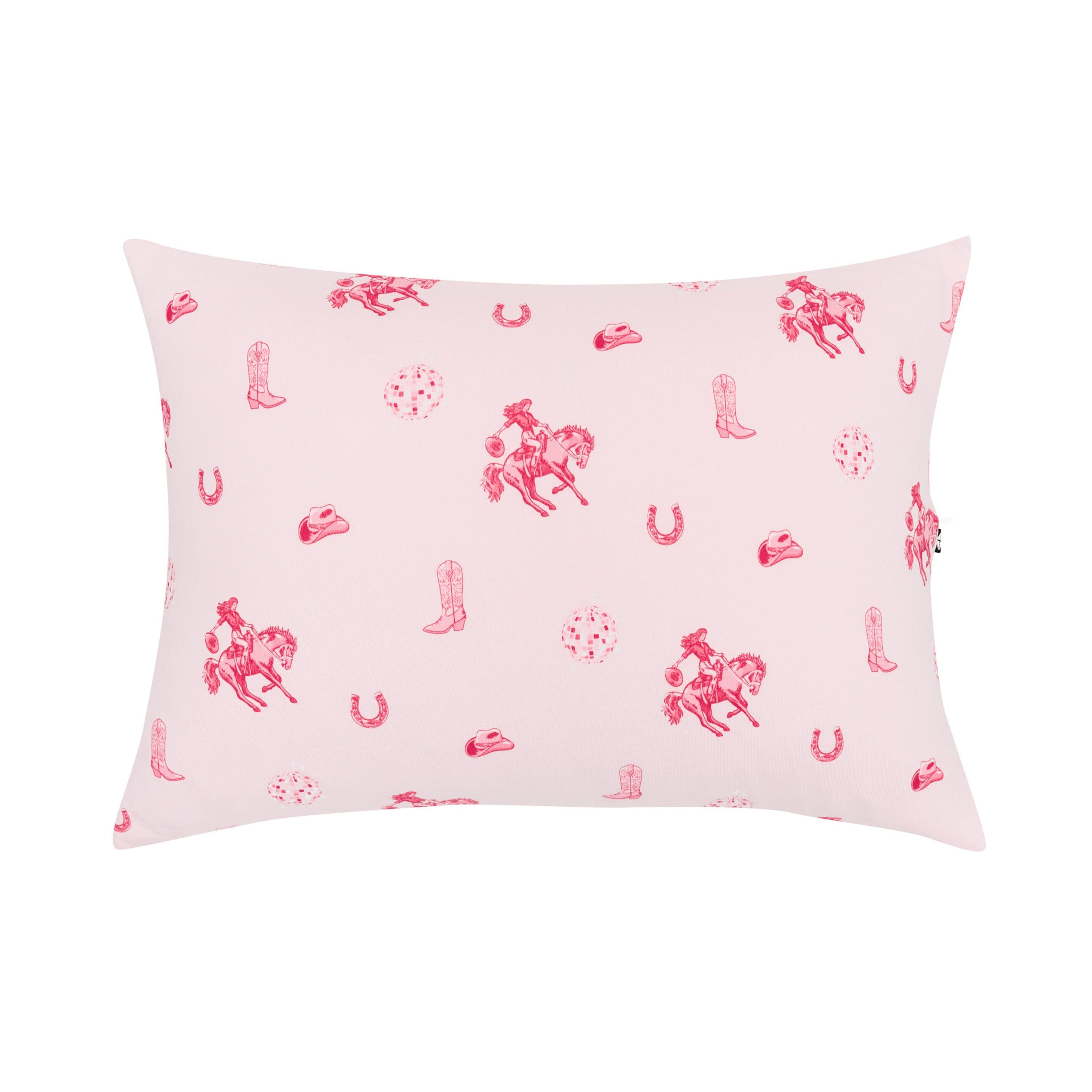 The front of the Toddler Pillowcase in Disco Cowgirl