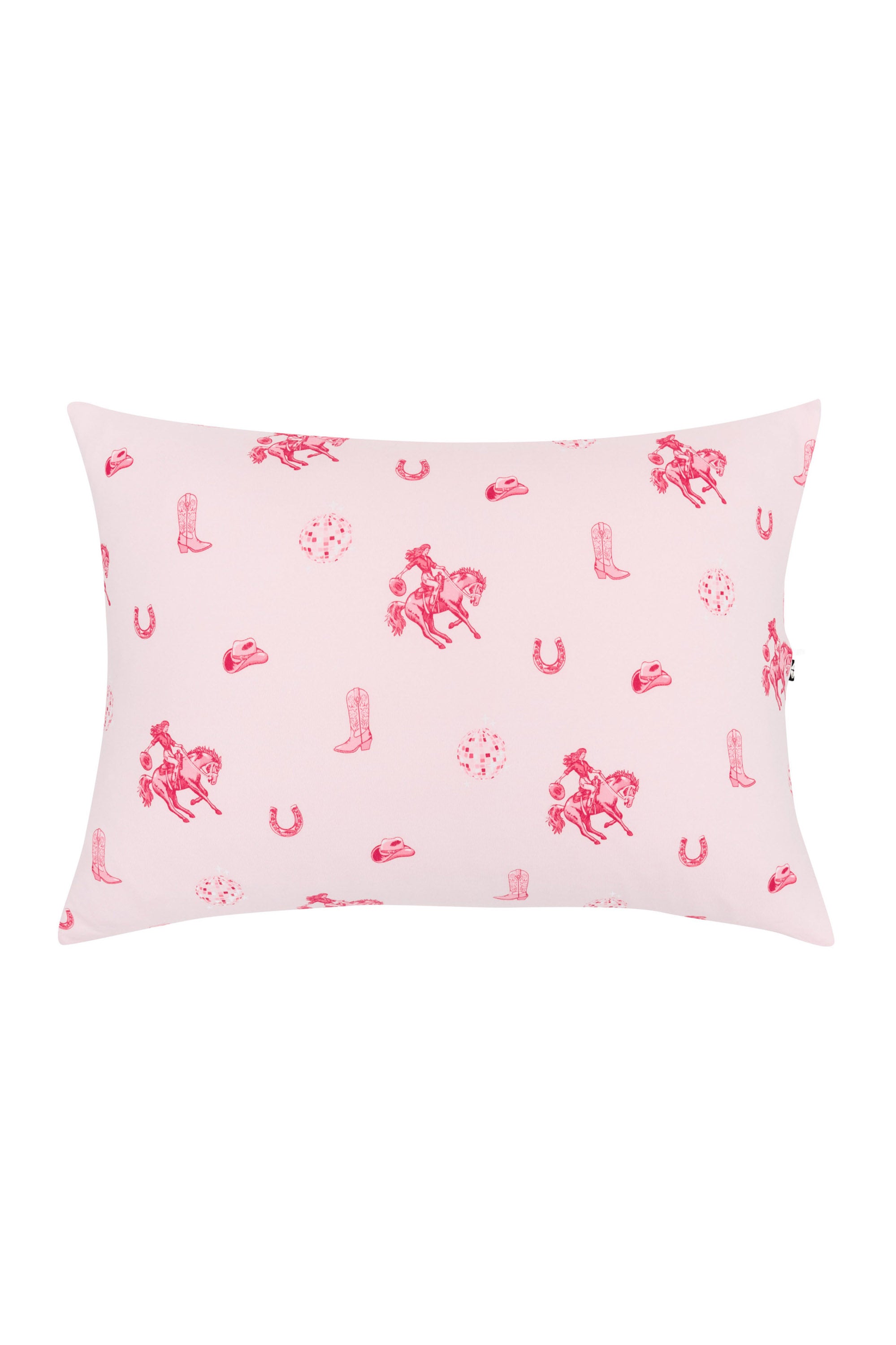 The front of the Toddler Pillowcase in Disco Cowgirl